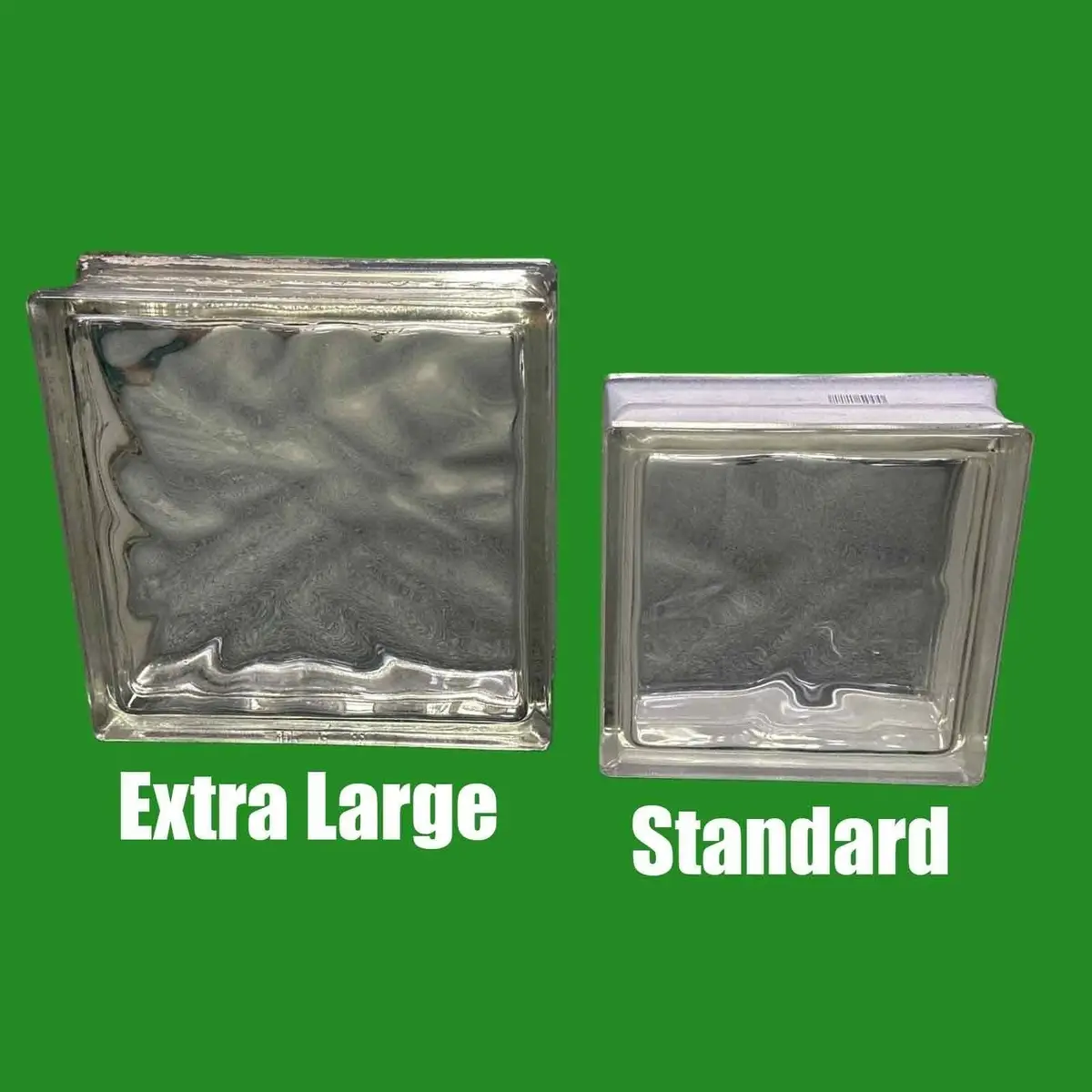 6x Used Extra Large Wavy Glass Brick/Block Wall Build Square 240mm² (9.5")x 80mm