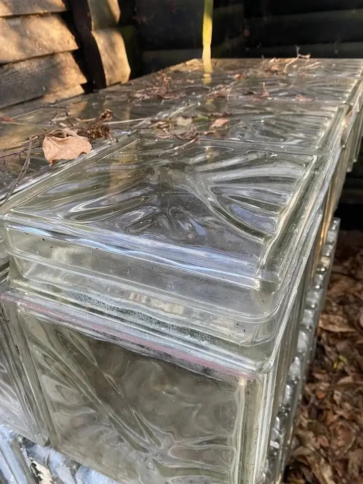 6x Used Extra Large Wavy Glass Brick/Block Wall Build Square 240mm² (9.5")x 80mm - image 10 | Free standard UK delivery included | Discount Quality Products
