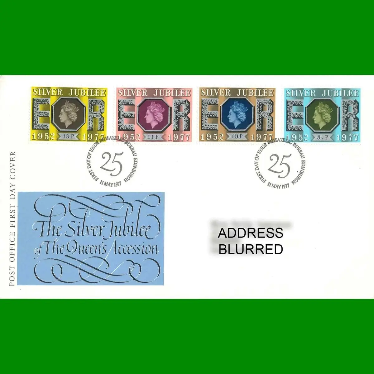 FDC Queen Elizabeth II's Silver Jubilee, Post Office First Day Cover, 11.5.1977