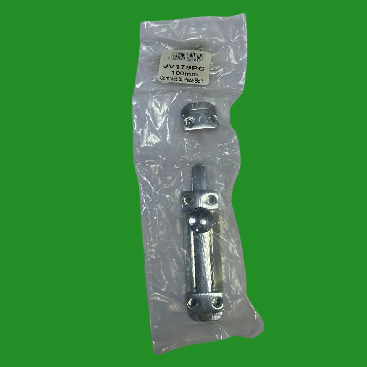 Frelan JEDO 100mm Contract Surface Door Bolt, Polished Chrome on Brass JV179PC - image 2 | Free standard UK delivery included | Discount Quality Products