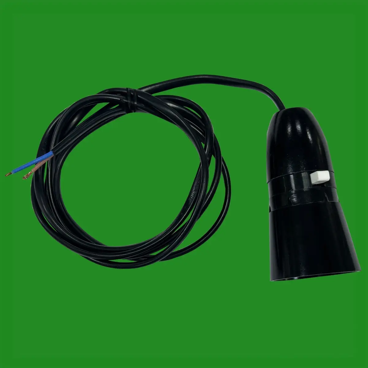 Black Switched Pendant Bayonet B22 Light Socket & 1.5m Flex Cable T1 Lamp Holder - image 2 | Free standard UK delivery included | Discount Quality Products