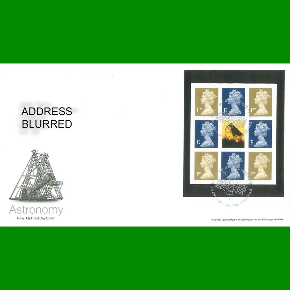 FDC Astronomy Commemorative Royal Mail First Day Cover Machin Stamps 24.9.2002