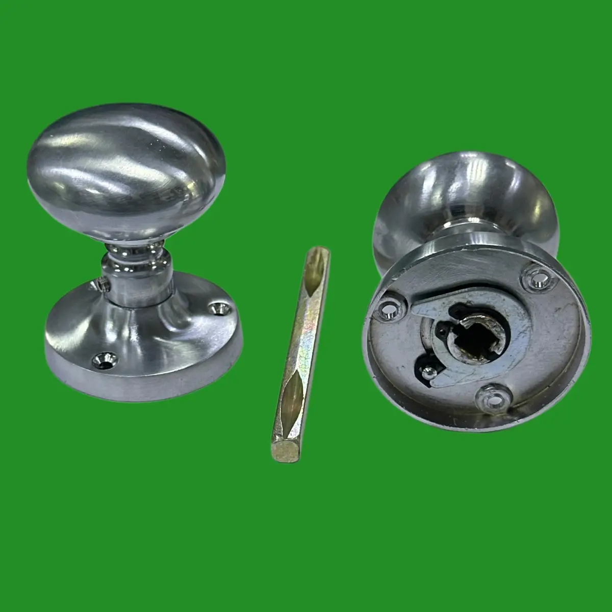 Frelan JEDO 60mm Mushroom Sprung Mortice Knob Pair Set, Satin Chrome, JV35BSC - image 4 | Free standard UK delivery included | Discount Quality Products