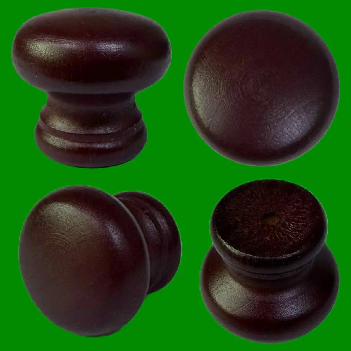 1x Small Round 30mm Wooden Pine Door Knob Handle Mahogany Finish Drawer Cupboard