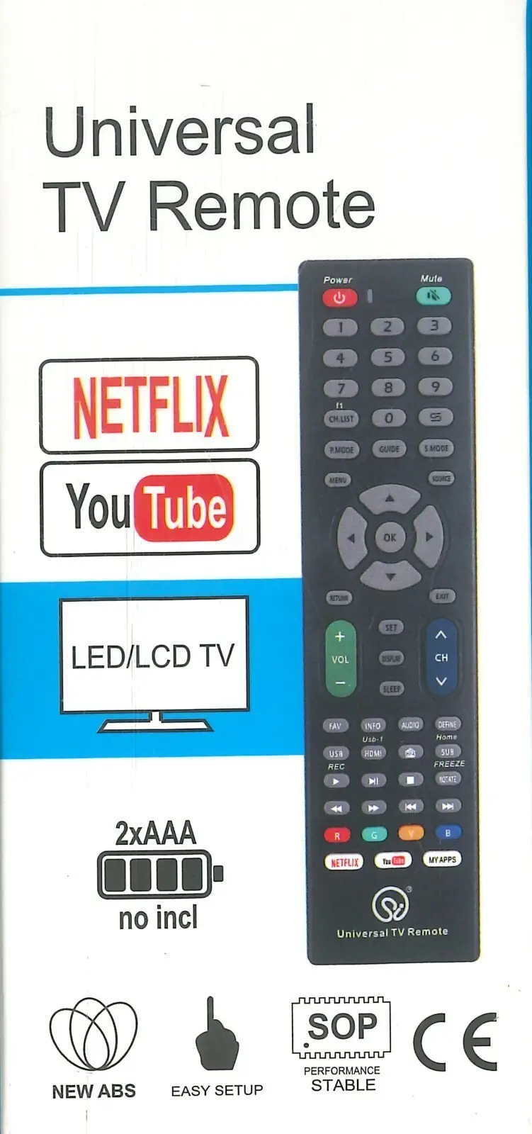 Easy Setup Universal TV Remote Control LED LCD Netflix Sony Panasonic and More - image 3 | Free standard UK delivery included | Discount Quality Products