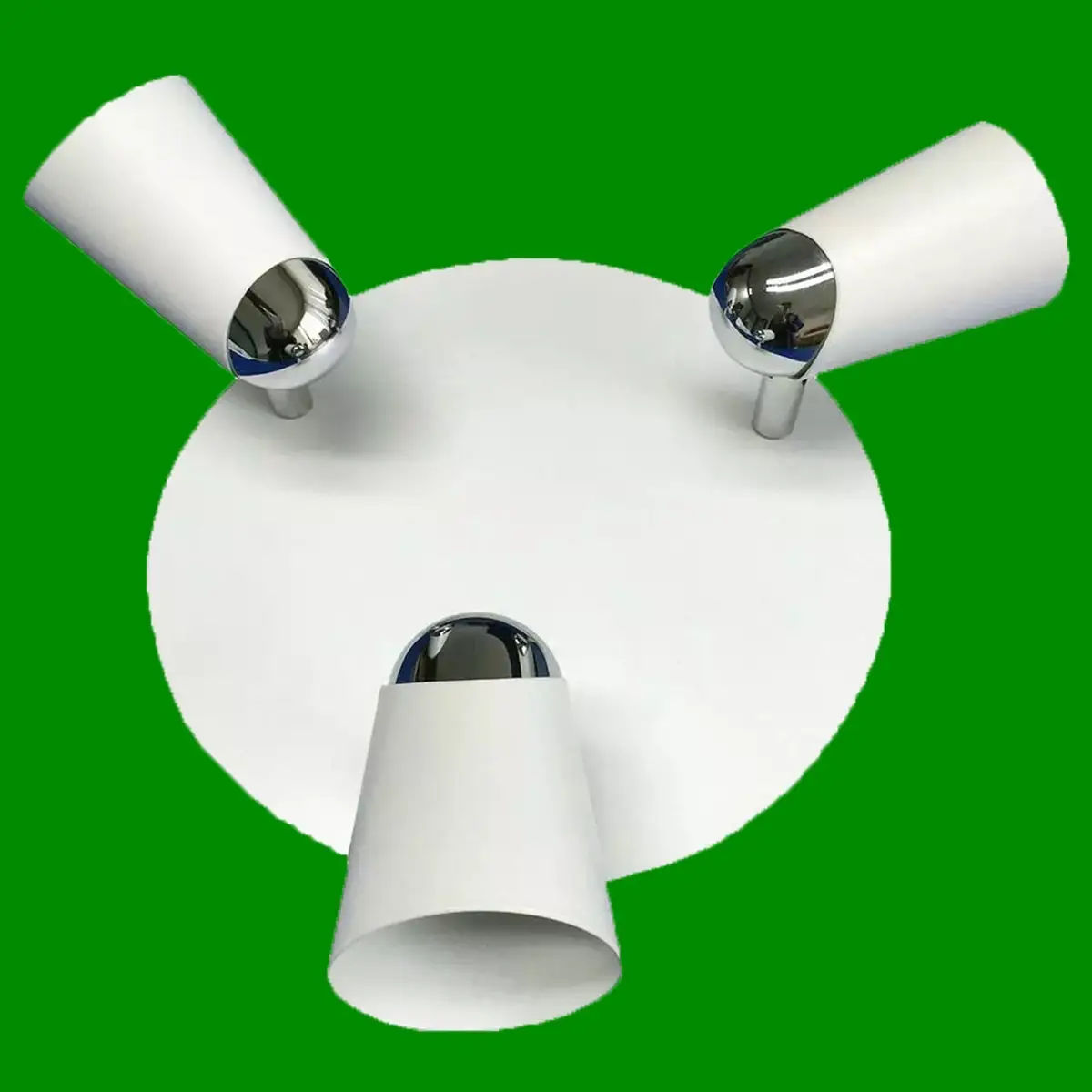 3 Way 50W GU10 Halogen Round Spotlight Holder Adjustable Angle Ceiling PEL00506