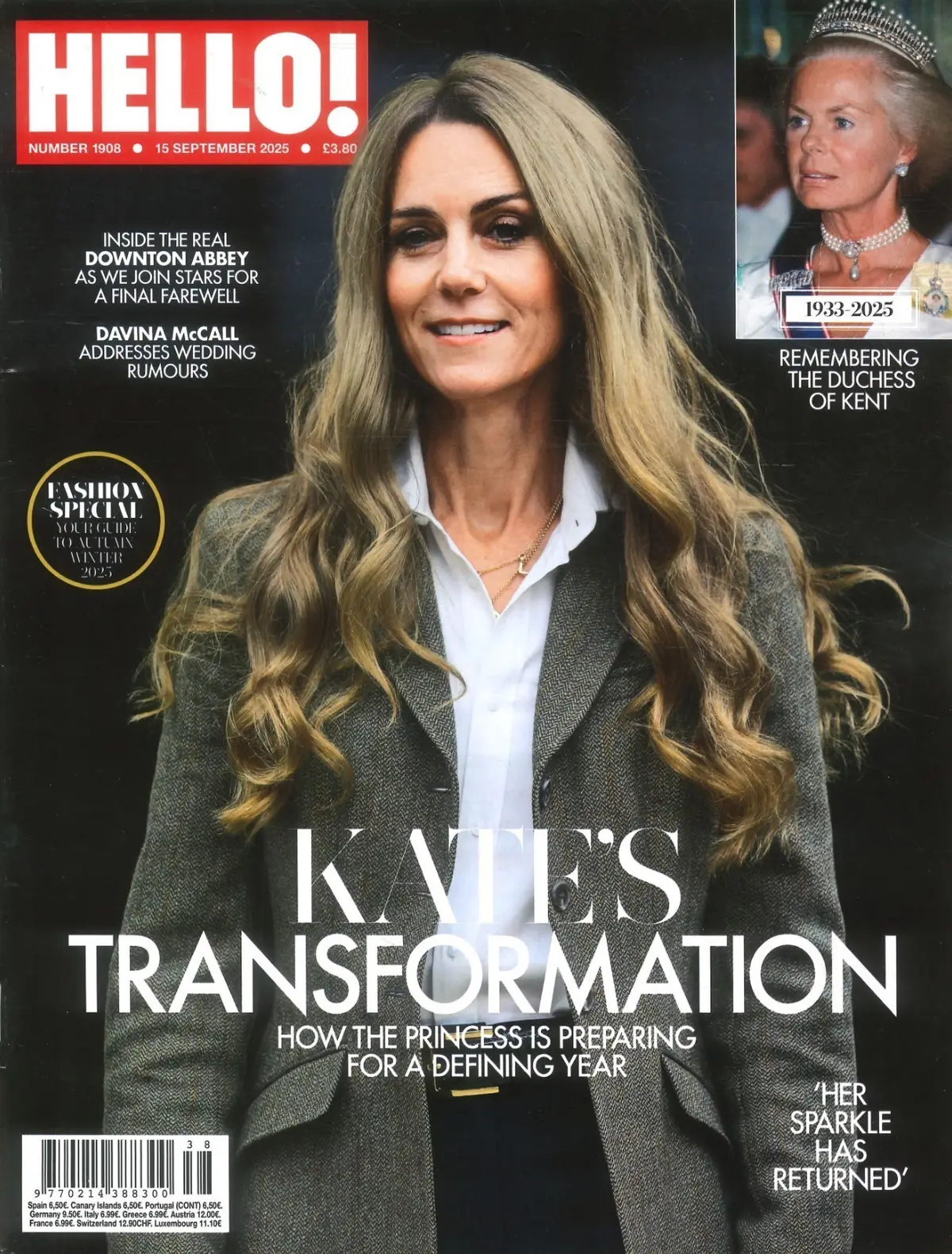 HELLO! Magazine: Princess Kate, Katherine Duchess of Kent Death Tribute, 15.9.25