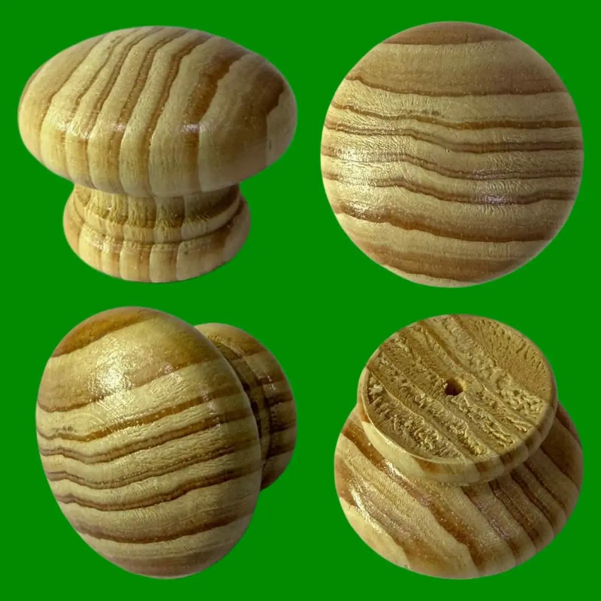1x Small Round 40mm Wooden Pine Door Knob Handle Cabinet Drawer Kitchen Cupboard