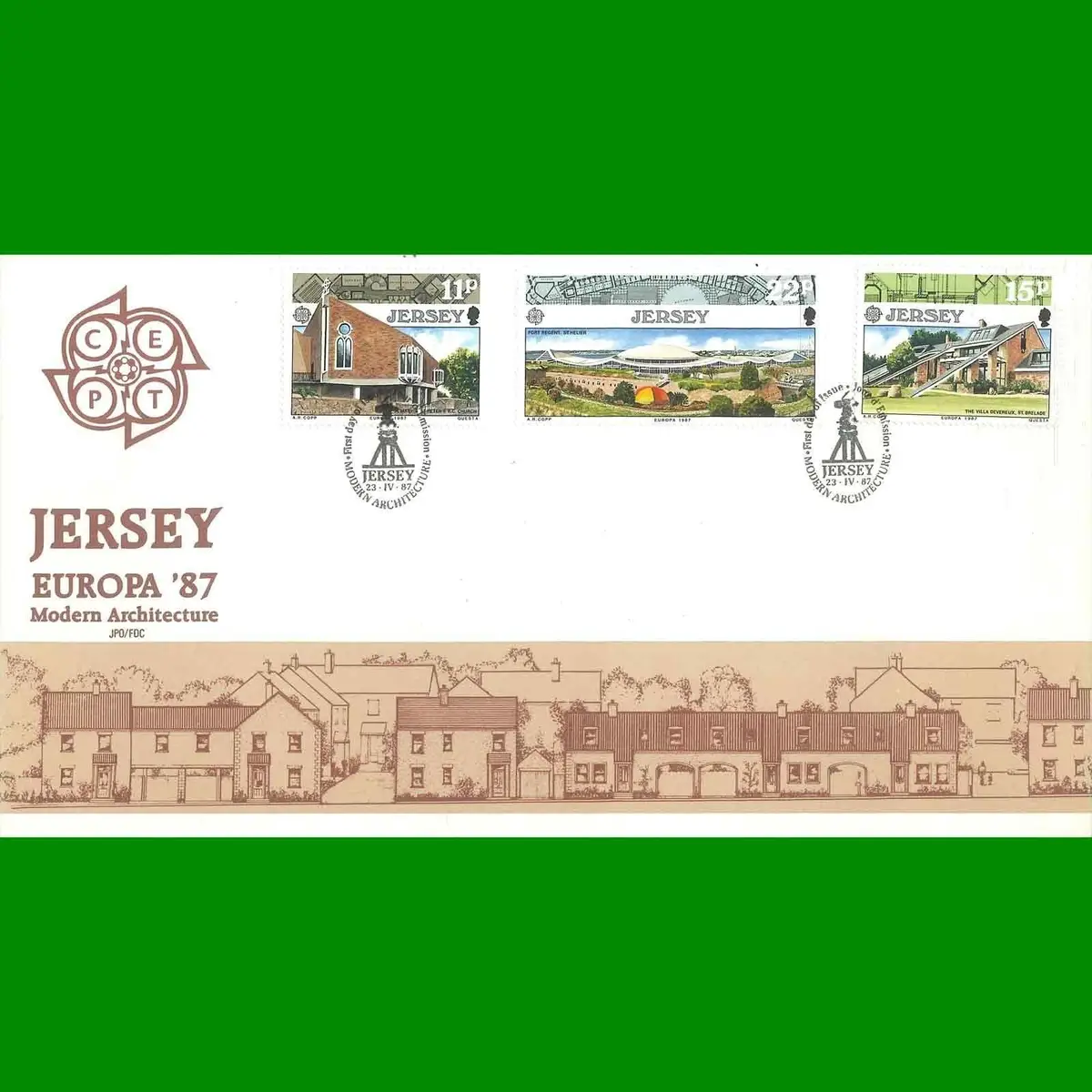 FDC Jersey Europa '87 Modern Architecture First Day Cover Stamps, 23.4.1987
