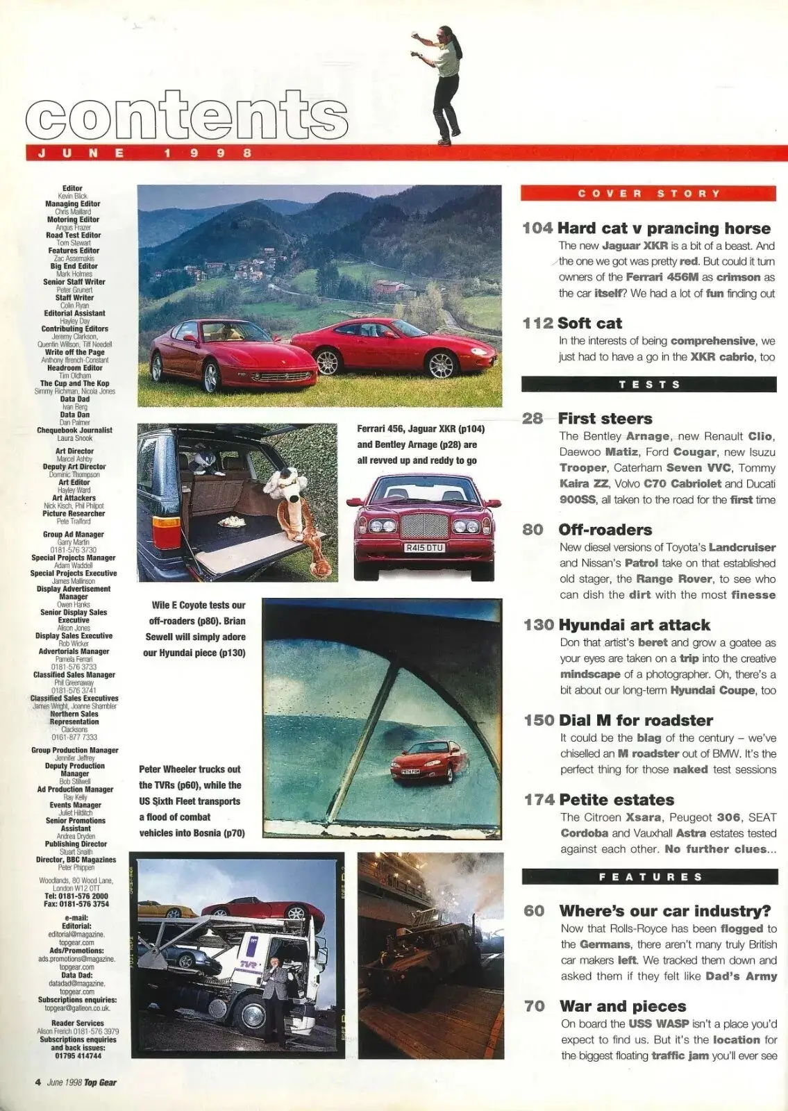 BBC Top Gear Magazine: Issue #57, Jaguar XKR, Ferrari 456M, BMW, Cars, June 1998 - image 2 | Free standard UK delivery included | Discount Quality Products