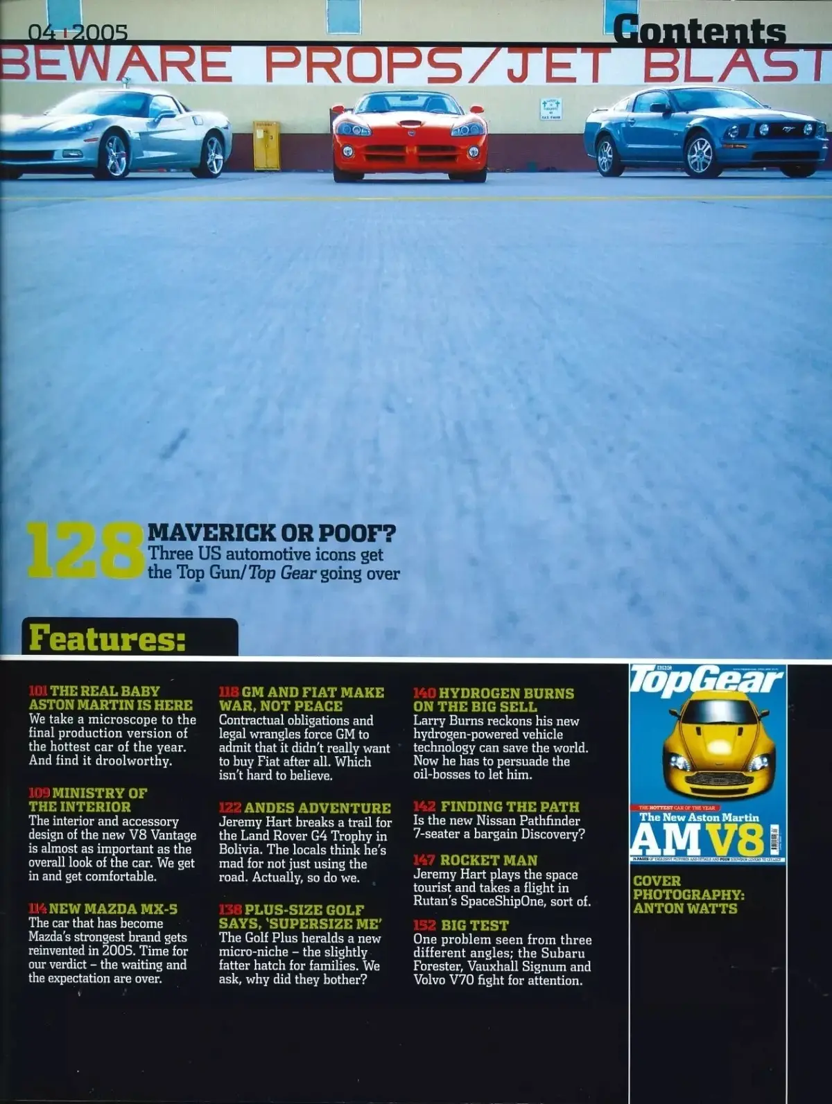 BBC Top Gear Magazine: Issue #139, Aston Martin AMV8, Audi A6, Volvo, April 2005 - image 2 | Free standard UK delivery included | Discount Quality Products