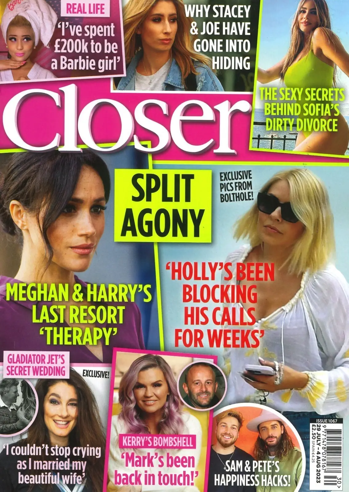 Closer Magazine, Meghan Markle &amp; Harry, Holly Willoughby, Sofia Vergara, 29.7.23