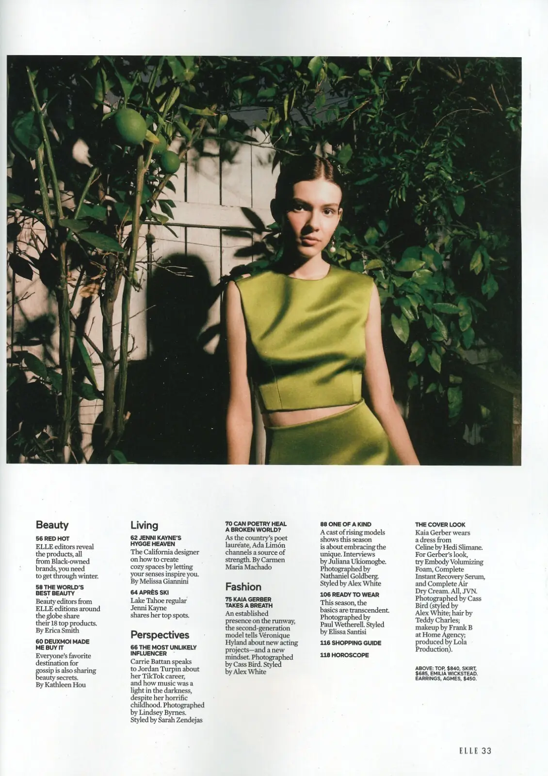 Elle USA Magazine Feb 2023, Kaia Gerber, Jordan Turpin, Carolyn Bessette-Kennedy - image 3 | Free standard UK delivery included | Discount Quality Products