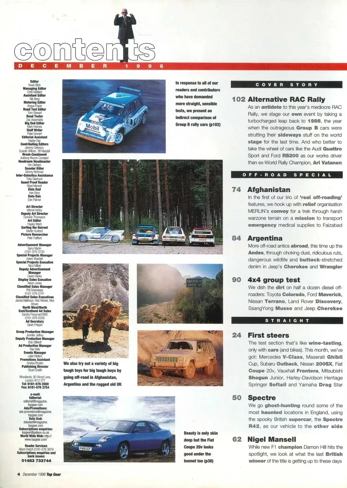 BBC Top Gear Magazine: Issue #39, Rally Supercars, Audi Quattro, Cars, Dec 1996 - image 2 | Free standard UK delivery included | Discount Quality Products