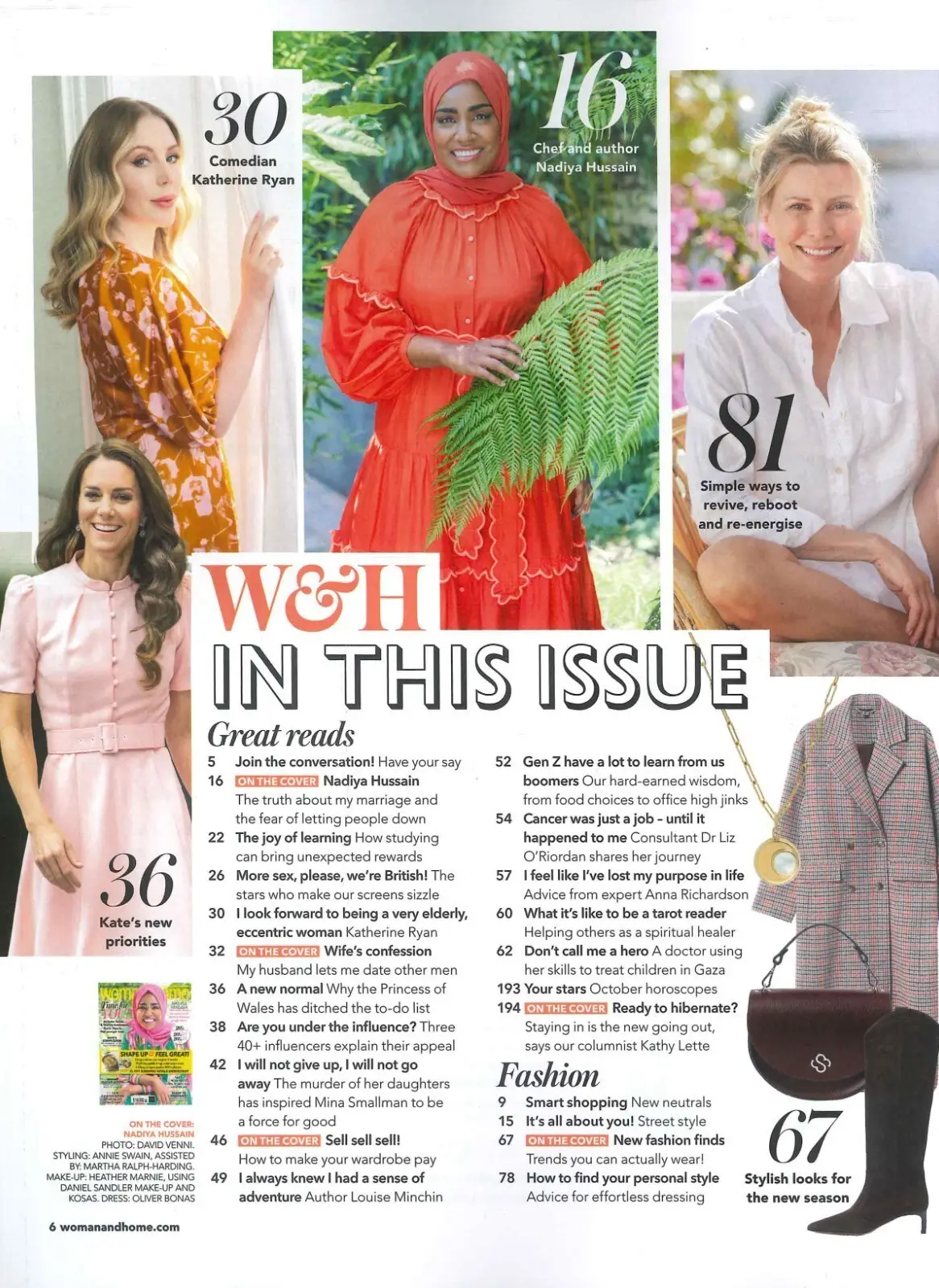 Woman & Home Magazine: Nadiya Hussain, Princess Kate, Katherine Ryan, Oct 2024 - image 2 | Free standard UK delivery included | Discount Quality Products