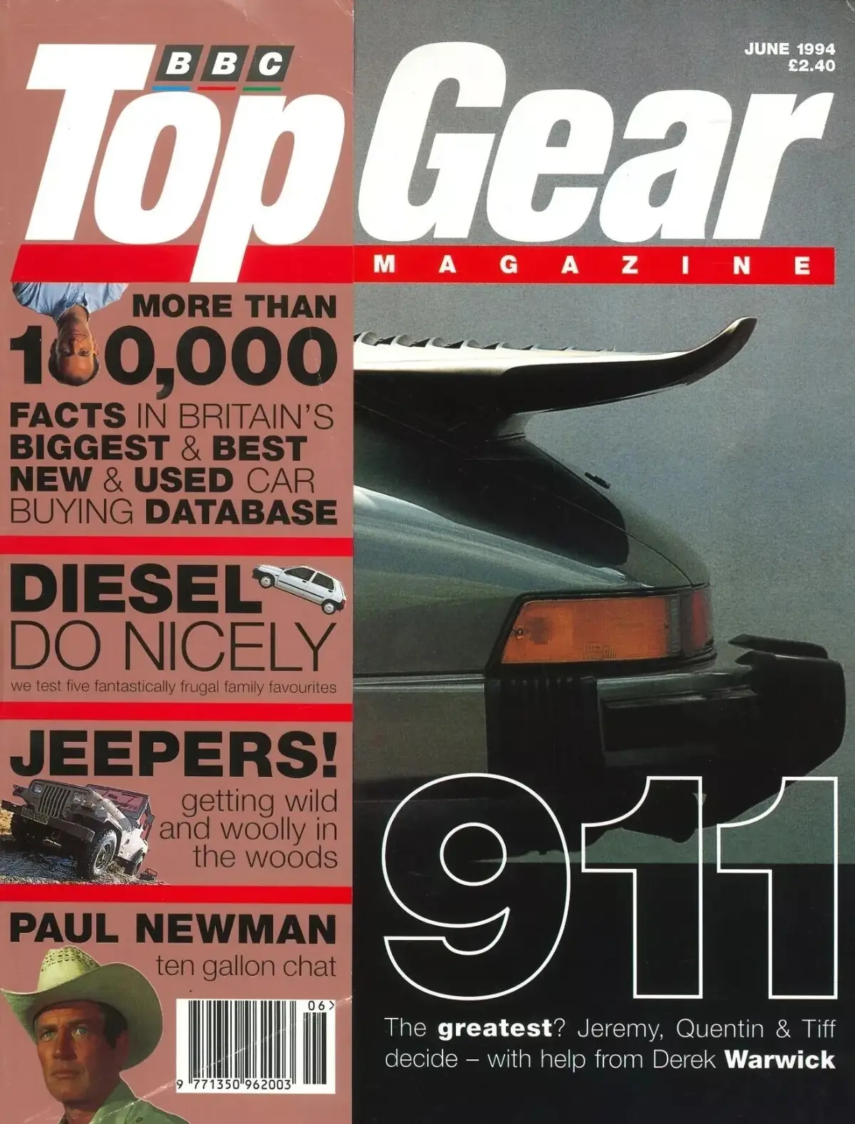 BBC Top Gear Magazine: Issue #9, Paul Newman, Porsche 911, Audi A8, June 1994
