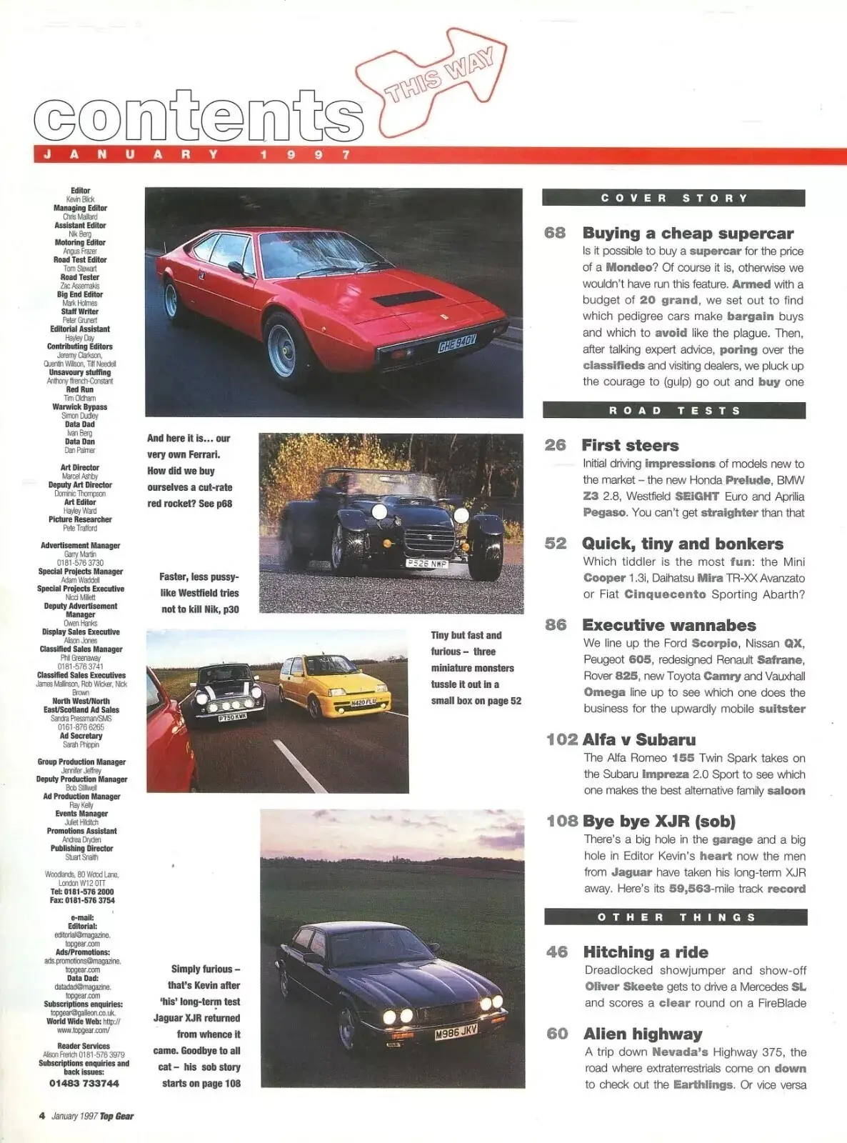 BBC Top Gear Magazine: Issue #40, Ferrari, Honda Prelude, Alfa 155, Jan 1997 - image 2 | Free standard UK delivery included | Discount Quality Products
