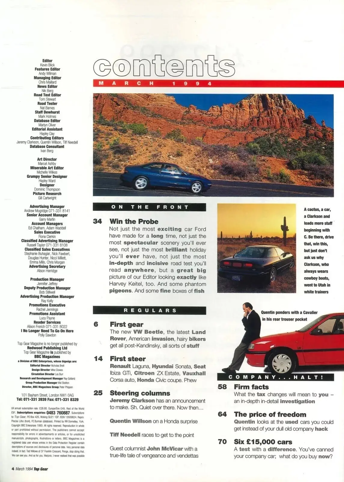 BBC Top Gear Magazine: Issue #6, Ford Probe, McLaren F1, VW Beetle, March 1994 - image 2 | Free standard UK delivery included | Discount Quality Products
