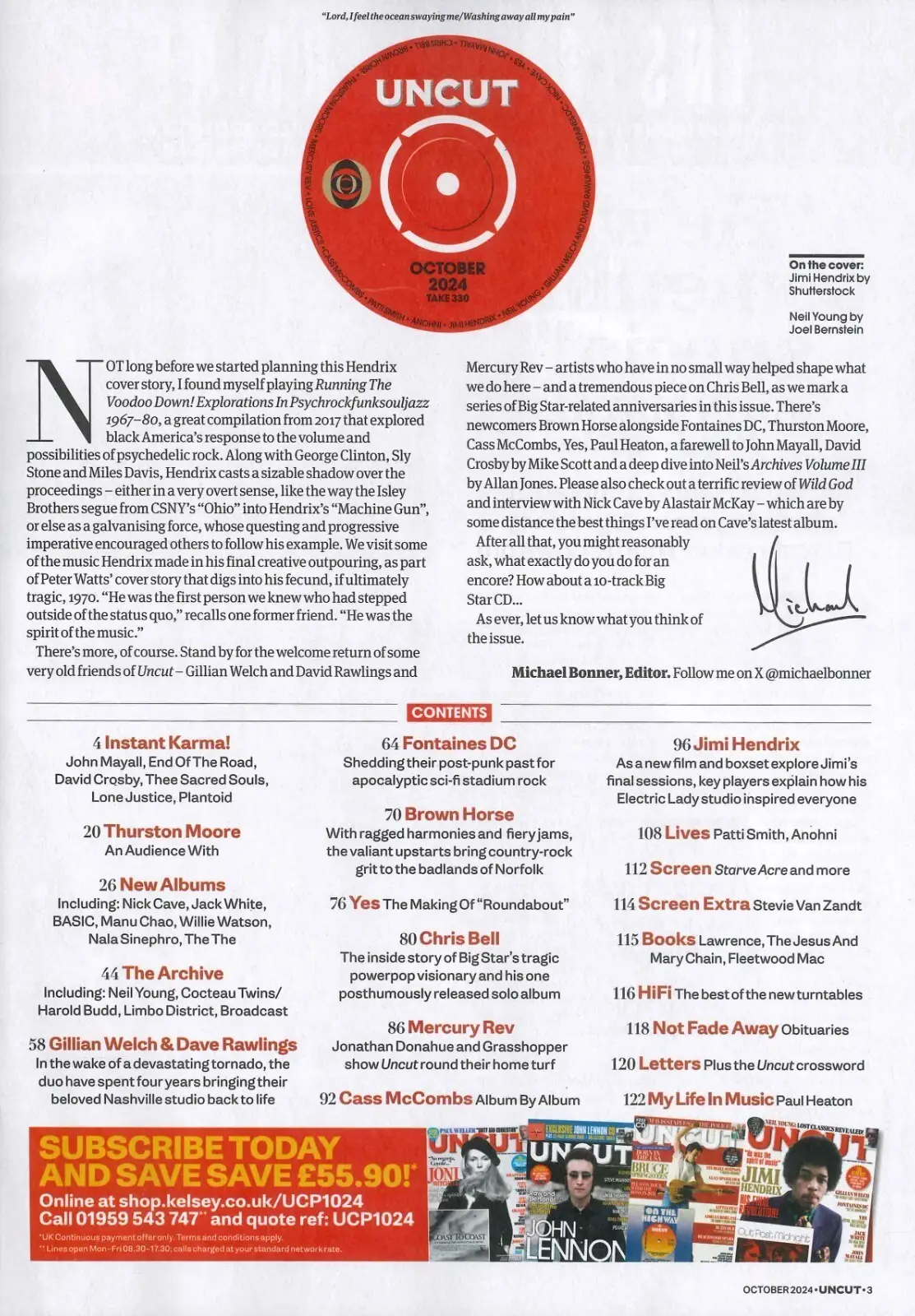 Uncut Magazine Free CD, Jimi Hendrix, Neil Young, Gillian Welch, Music, Oct 2024 - image 2 | Free standard UK delivery included | Discount Quality Products