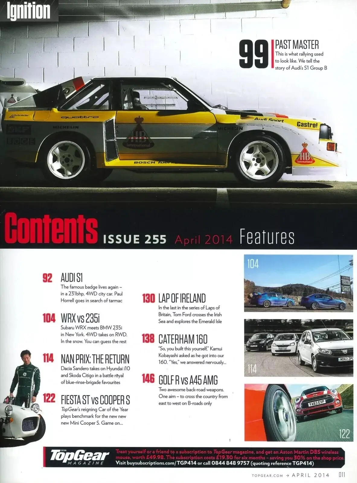 BBC Top Gear Magazine: Issue #255, Audi S1, Cooper S, Alfa, April 2014 (Creases) - image 3 | Free standard UK delivery included | Discount Quality Products