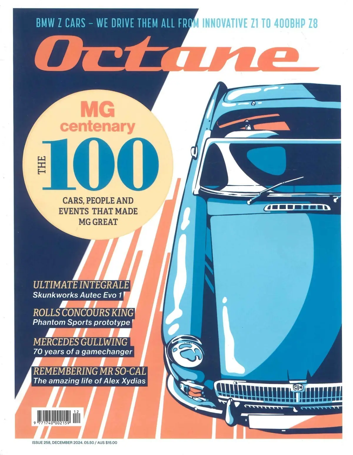 Octane Magazine #258, MG at 100, Mercedes Gullwing, Rolls-Royce 17EX, Dec 2024