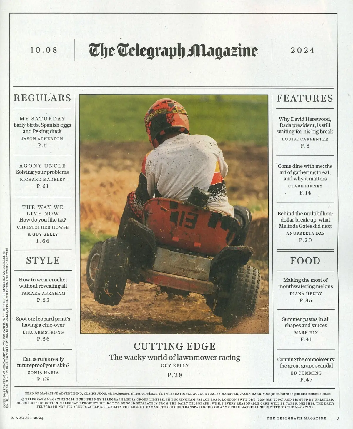 Telegraph Magazine: David Harewood, RADA, Melinda Gates, Jason Atherton, 10.8.24 - image 2 | Free standard UK delivery included | Discount Quality Products