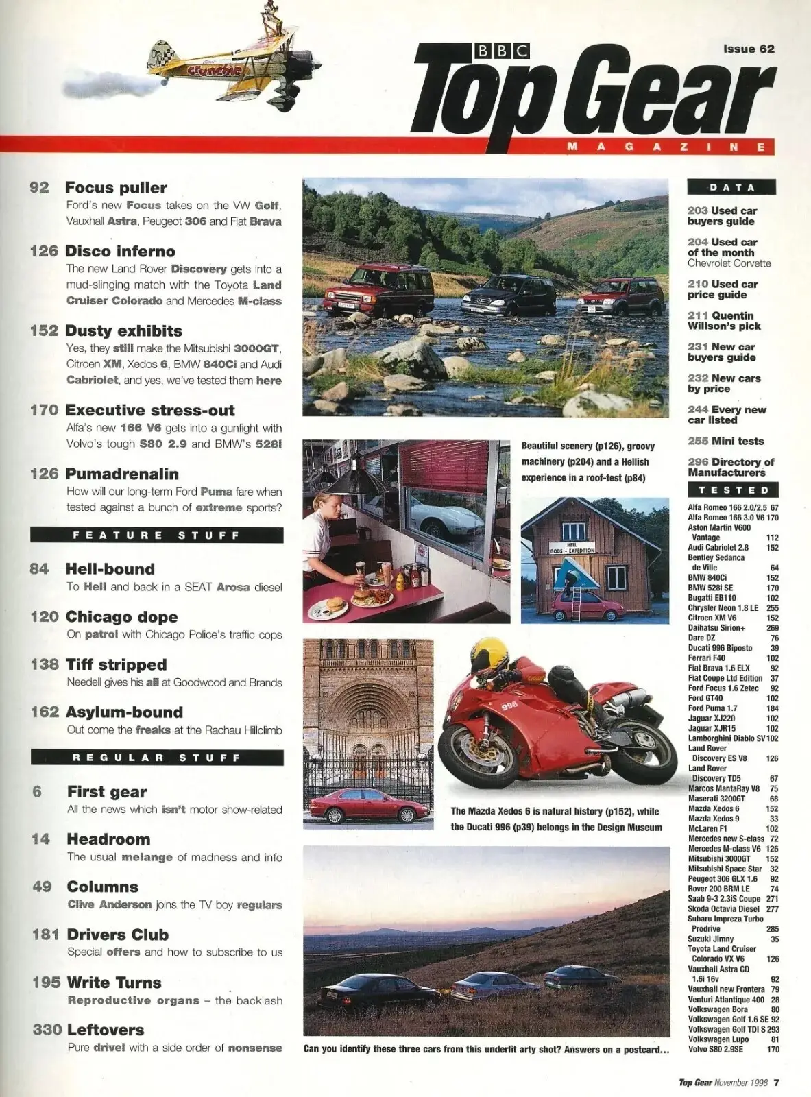 BBC Top Gear Magazine: Issue #62, Ford Focus, Alfa 166, Discovery 4x4, Nov 1998 - image 3 | Free standard UK delivery included | Discount Quality Products