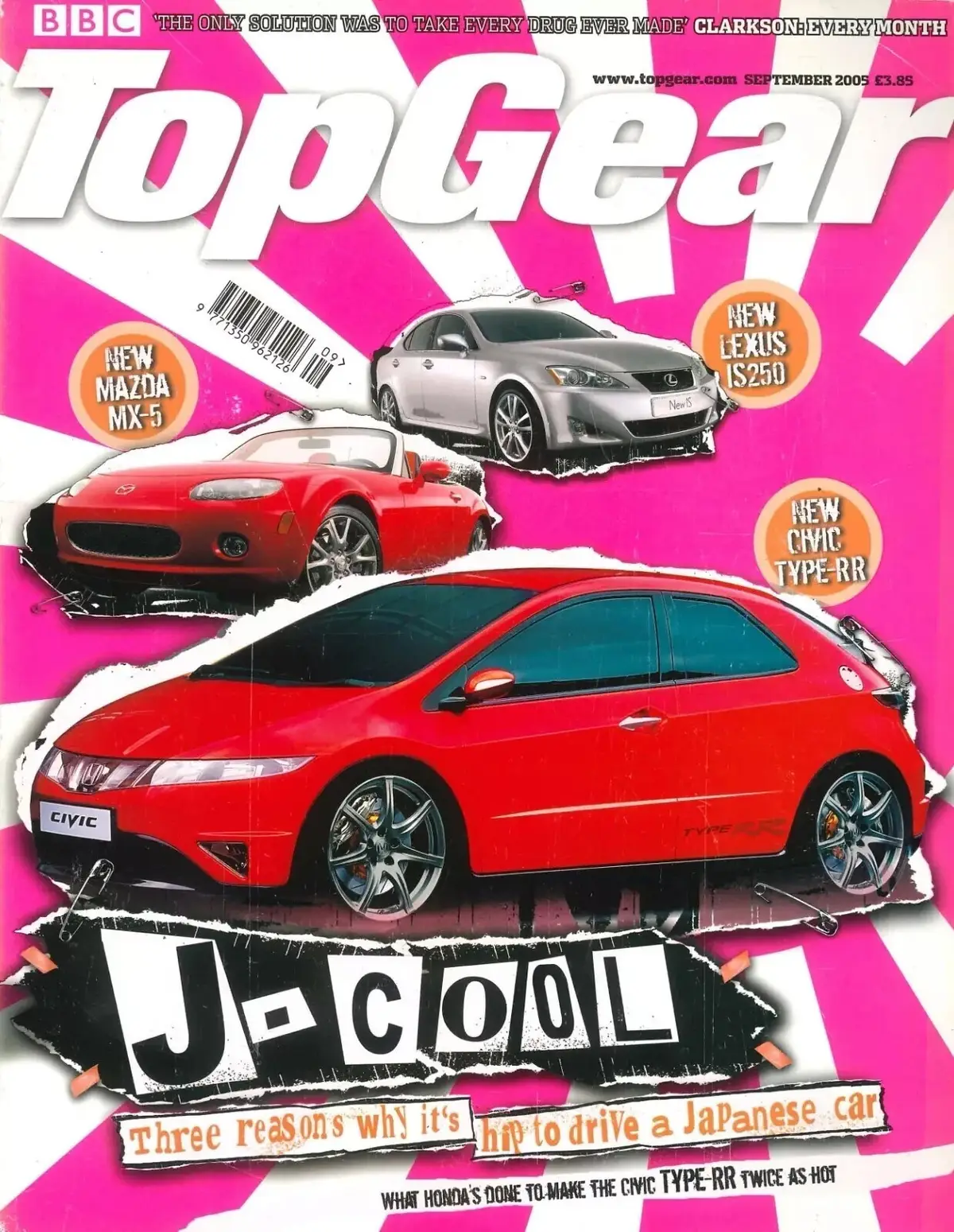 BBC Top Gear Magazine: Issue #144, Honda Civic, Mazda MX-5, Lexus, Sept 2005