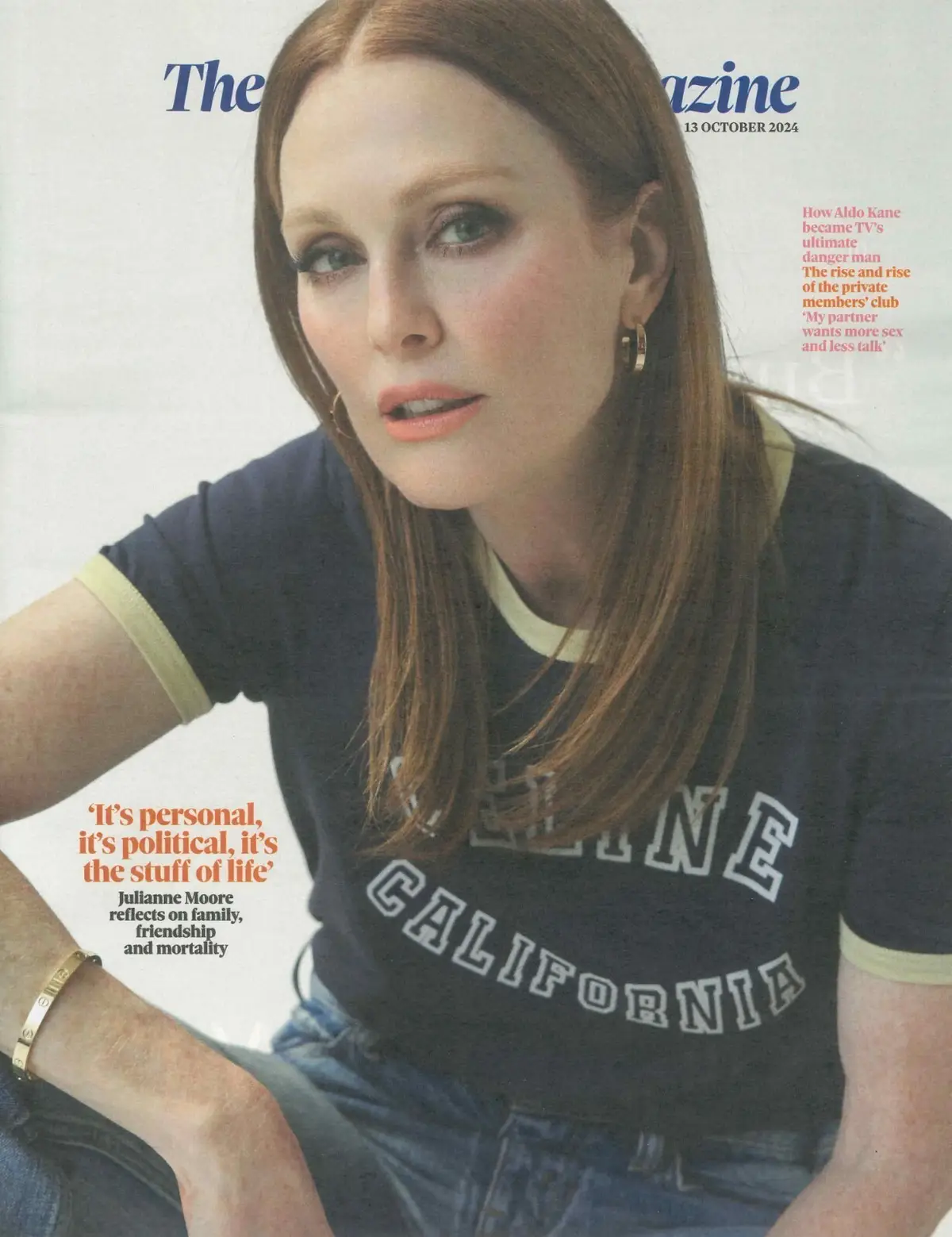 Observer Magazine: Julianne Moore, Myleene Klass, Aldo Kane, Fashion, 13.10.24