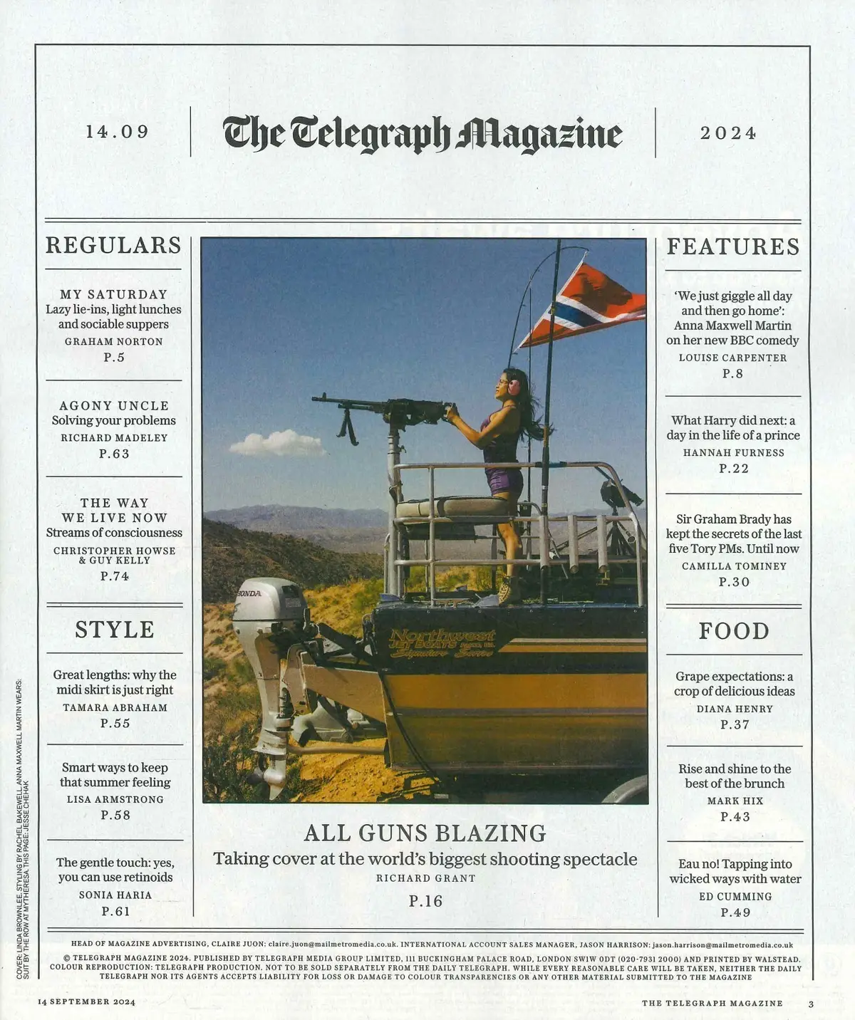 Telegraph Magazine: Anna Maxwell Martin, Prince Harry, Graham Norton, 14.9.24 - image 2 | Free standard UK delivery included | Discount Quality Products