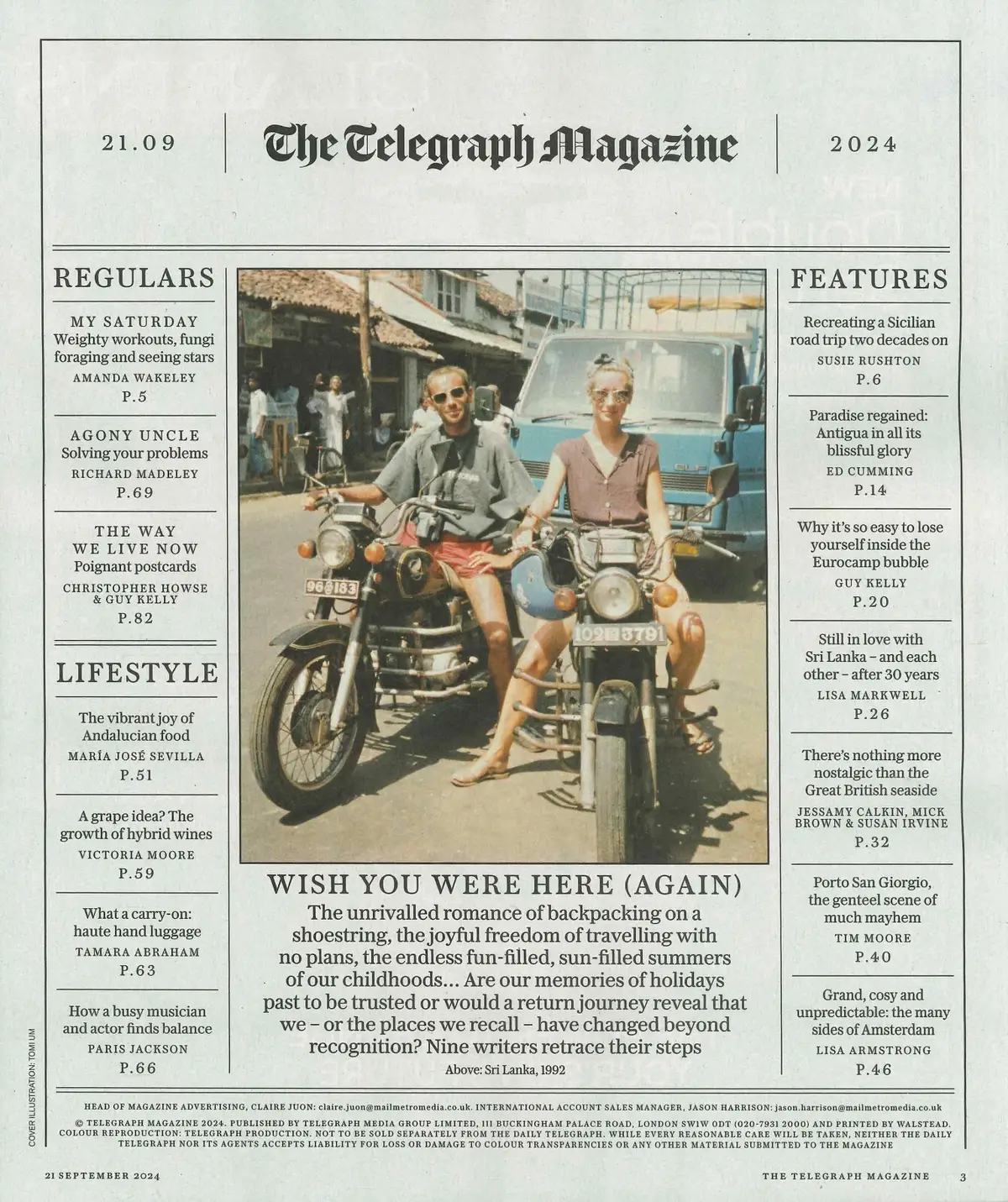 Telegraph Magazine: Travel Special, Paris Jackson, Richard Madeley, 21.9.24 - image 2 | Free standard UK delivery included | Discount Quality Products