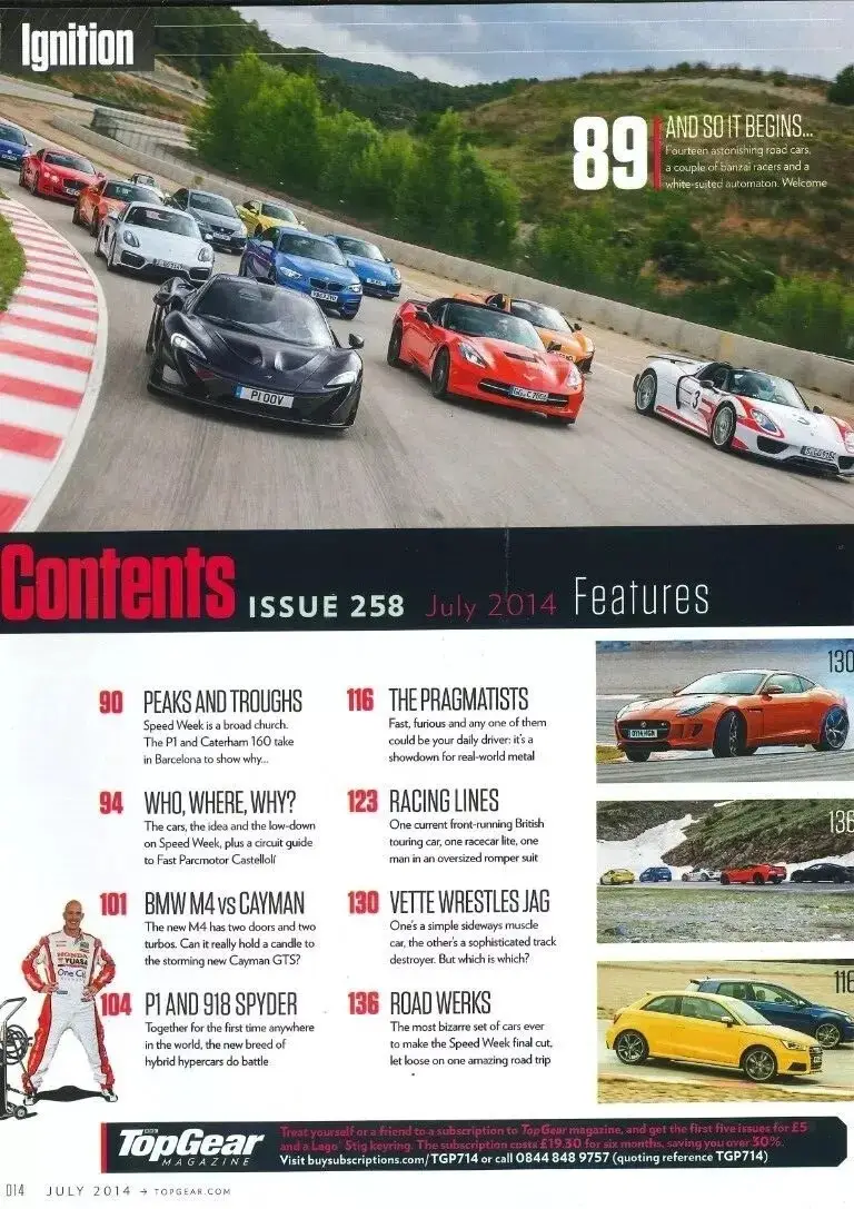 BBC Top Gear Magazine, Issue #258, McLaren P1, BMW M4, Audi S1, VW, July 2014 - image 2 | Free standard UK delivery included | Discount Quality Products