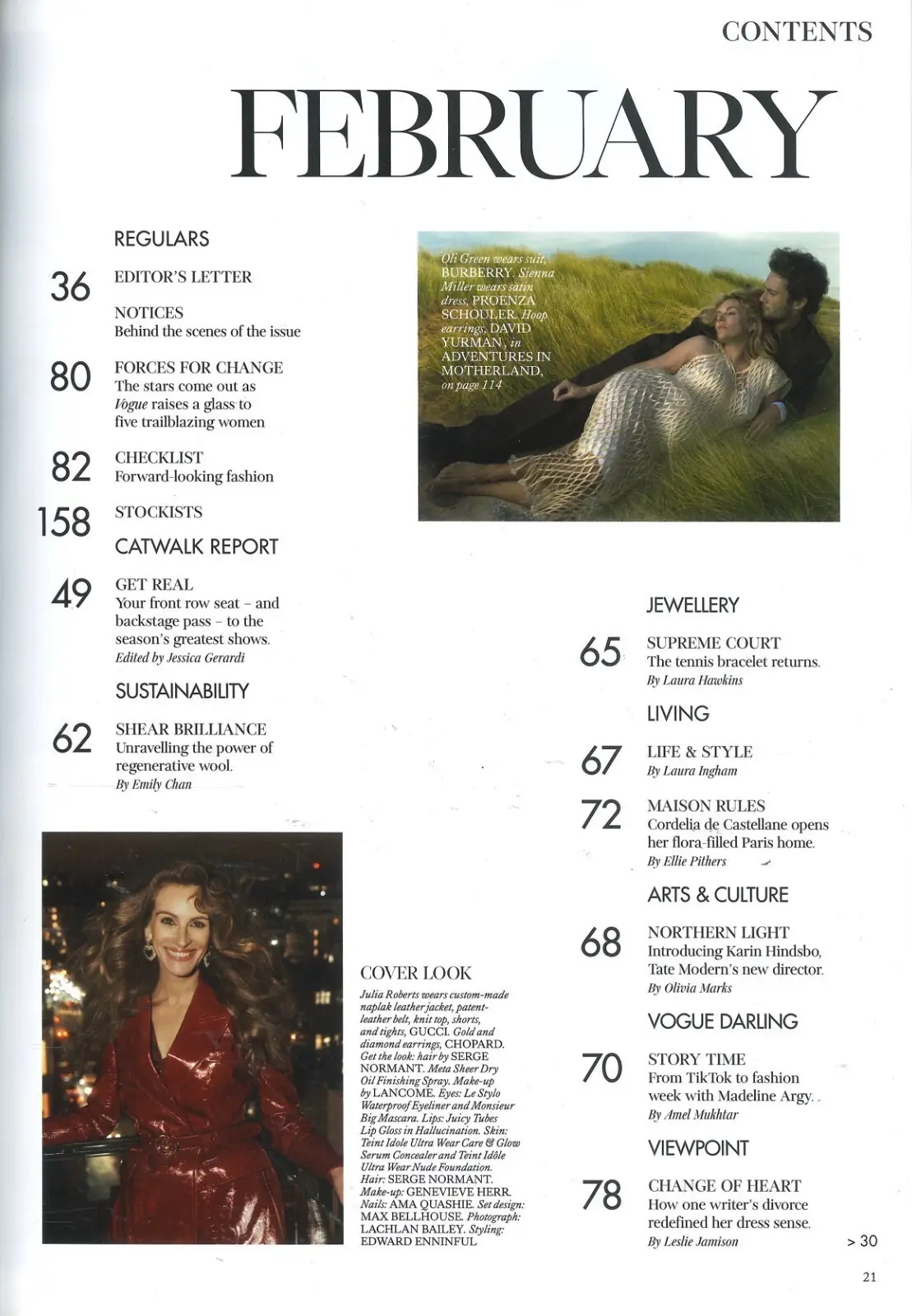 Vogue Magazine: Julia Roberts, Sienna Miller, AJ Odudu, Gwyn Paltrow, Feb 2024 - image 2 | Free standard UK delivery included | Discount Quality Products