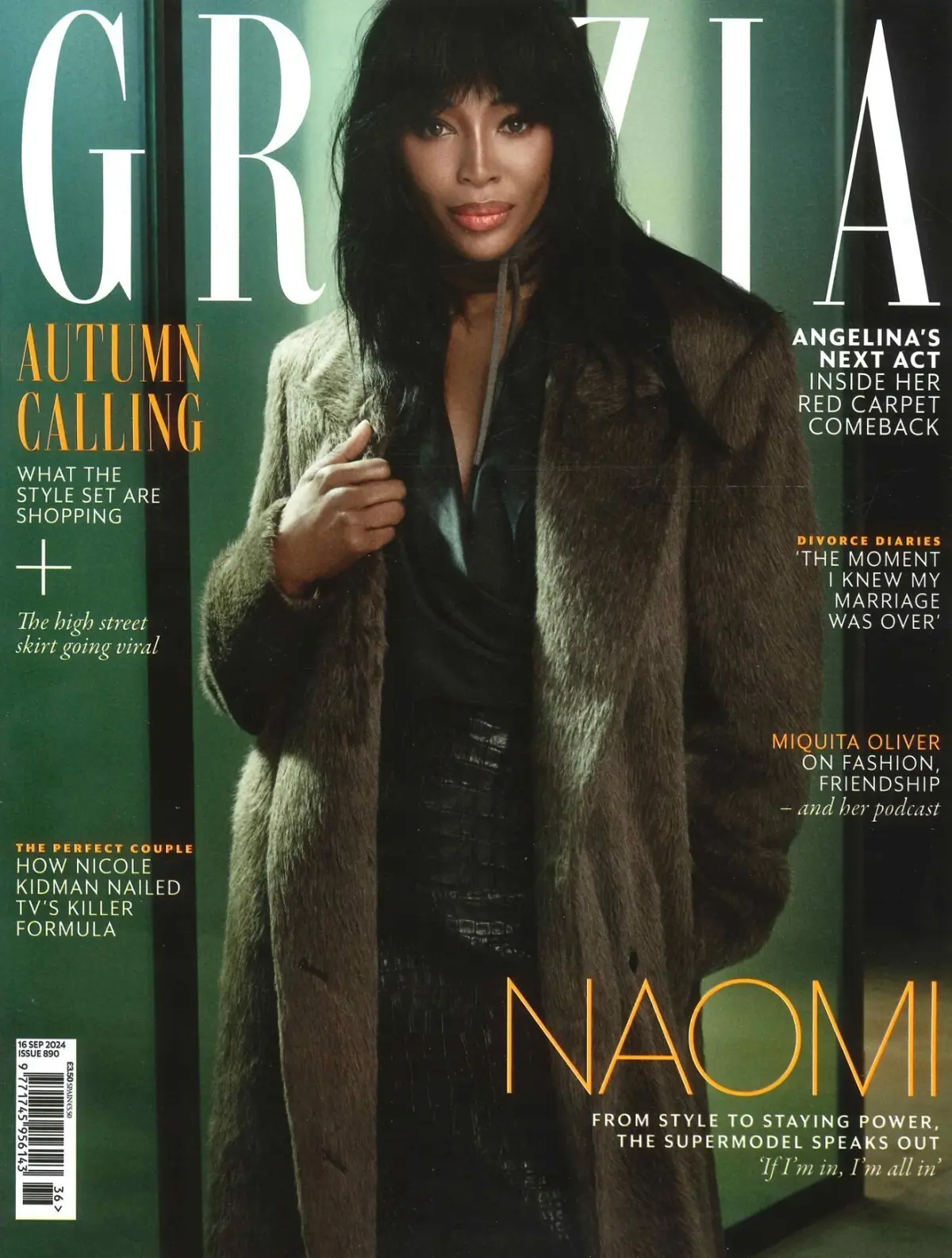 Grazia Magazine: Naomi Campbell, Angelina Jolie, Nicole Kidman, Fashion, 16.9.24