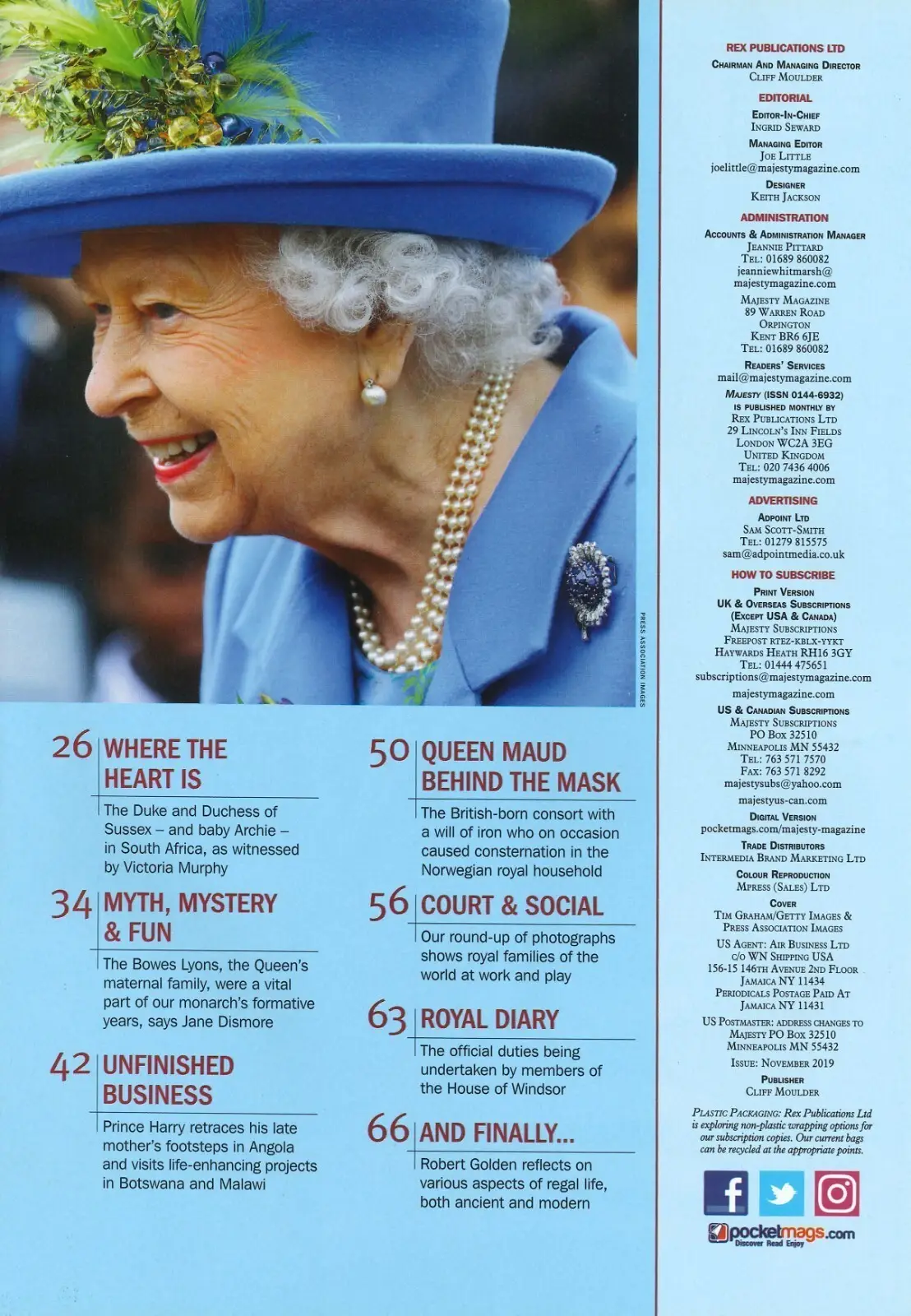 Majesty Magazine, Princess Diana, Prince Harry, Meghan Markle, Queen, Nov 2019 - image 3 | Free standard UK delivery included | Discount Quality Products