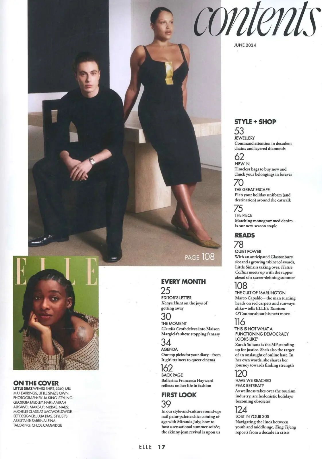 Elle Magazine: Little Simz, Miranda July, Francesca Hayward, Fashion, June 2024 - image 2 | Free standard UK delivery included | Discount Quality Products
