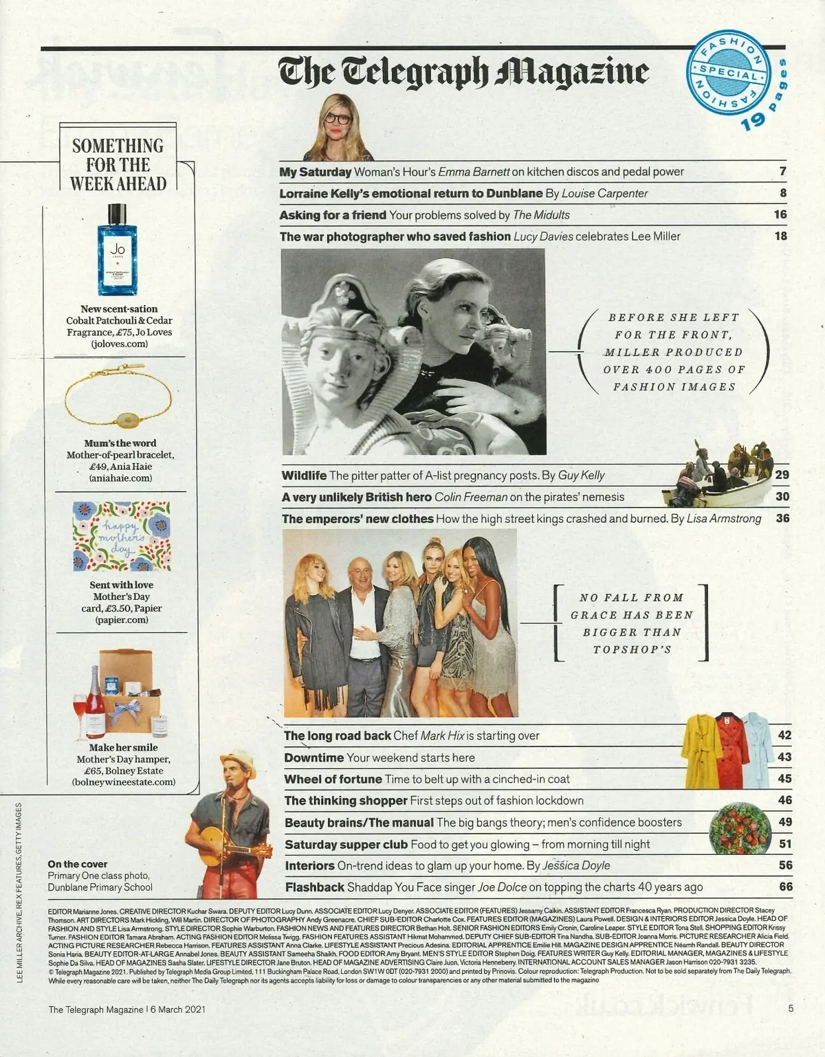 Telegraph Magazine: Dunblane, Lorraine Kelly, Emma Barnett, Joe Dolce, 6.3.21 - image 2 | Free standard UK delivery included | Discount Quality Products