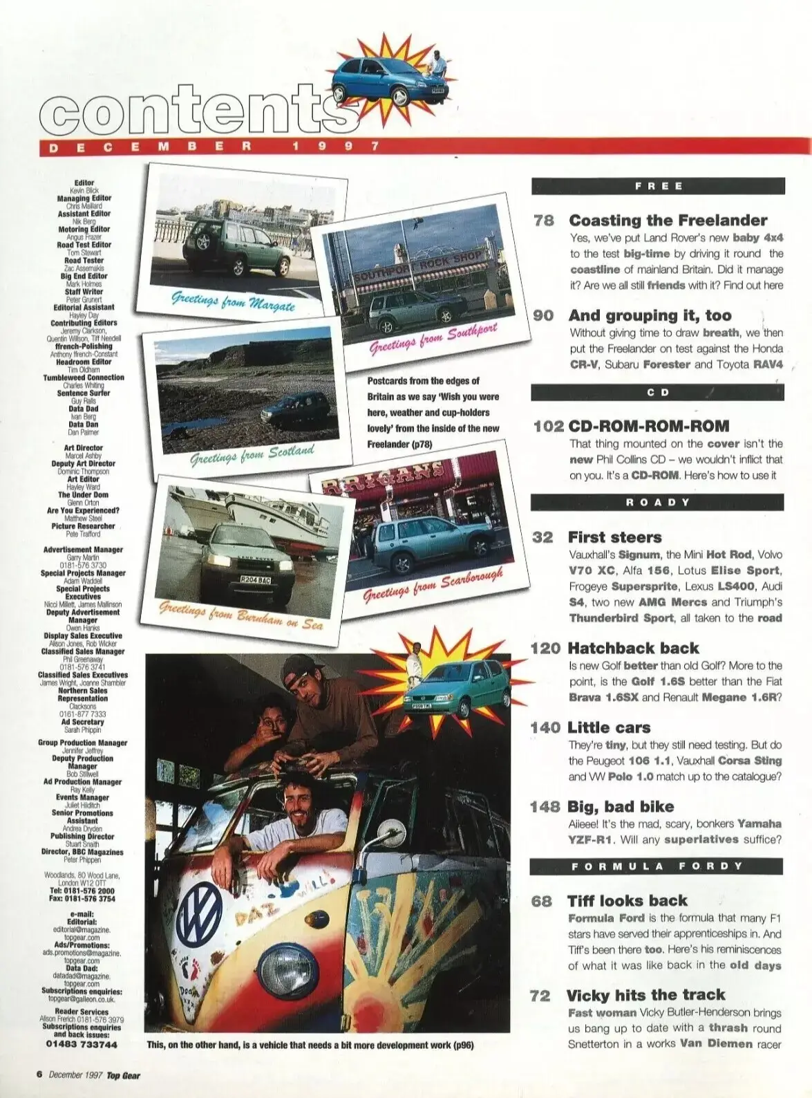 BBC Top Gear Magazine: Issue #51, Land Rover, Honda CR-V, Vauxhall, Dec 1997 - image 2 | Free standard UK delivery included | Discount Quality Products