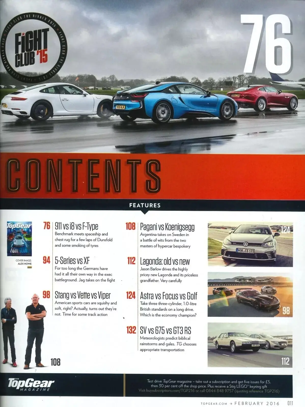 BBC Top Gear Magazine: Issue #278, Pagani, Koenigsegg, Porsche 911, Feb 2016 - image 2 | Free standard UK delivery included | Discount Quality Products