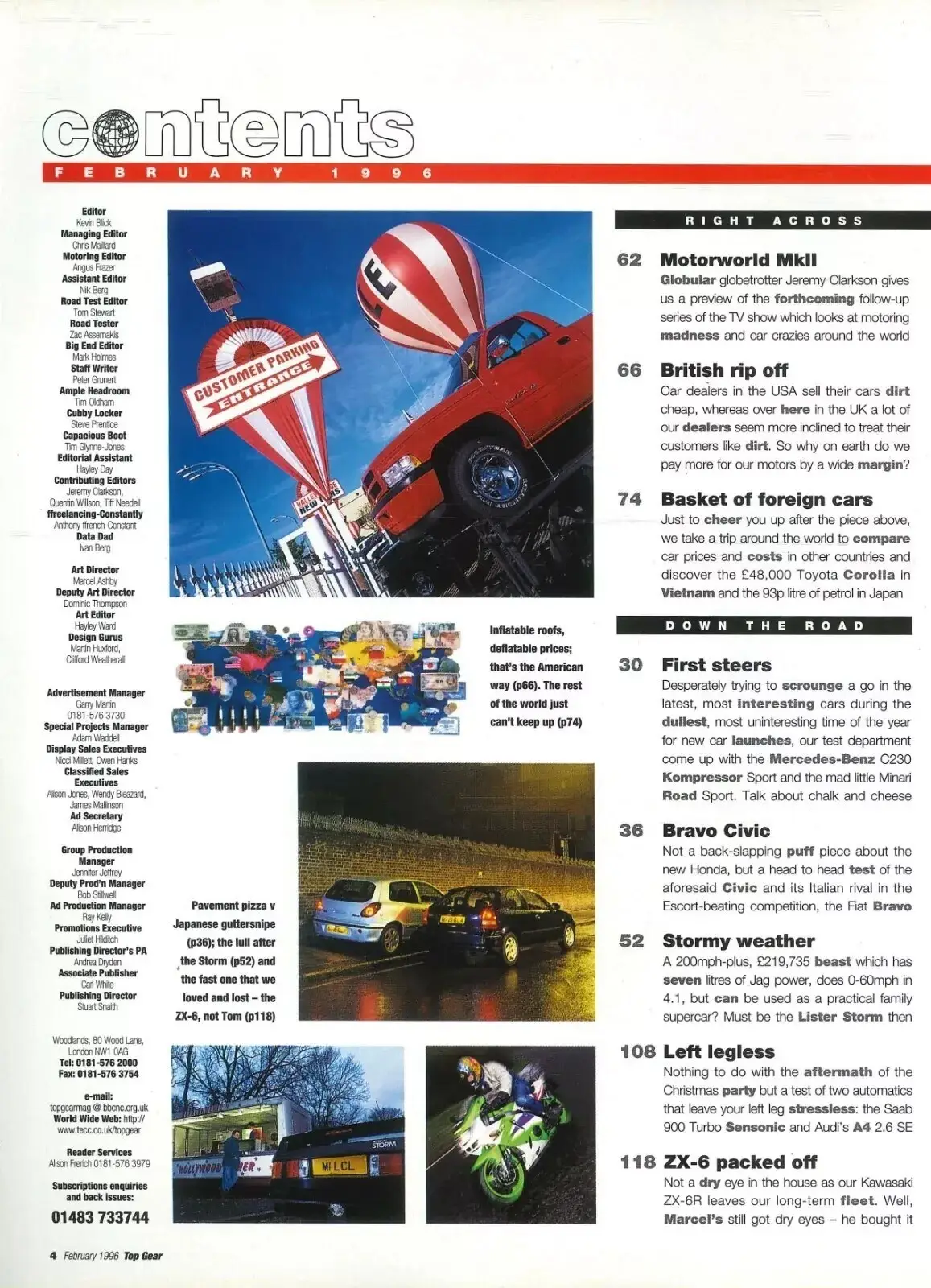 BBC Top Gear Magazine Issue #29, Jeremy Clarkson, Toyota Corolla, Merc, Feb 1996 - image 2 | Free standard UK delivery included | Discount Quality Products