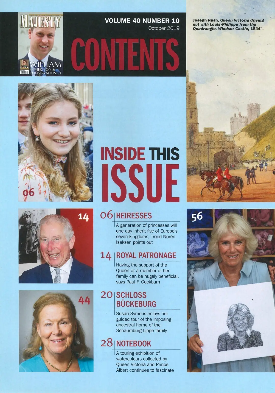 Majesty Magazine, Prince William, King Charles, Camilla, Elizabeth, Oct 2019 - image 2 | Free standard UK delivery included | Discount Quality Products
