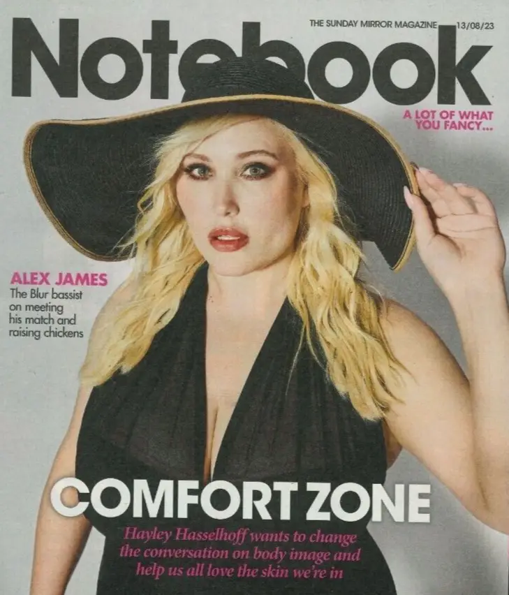 Sunday Mirror Notebook Magazine, Alex James, Jane Johnson, Alison C., 13.8.23