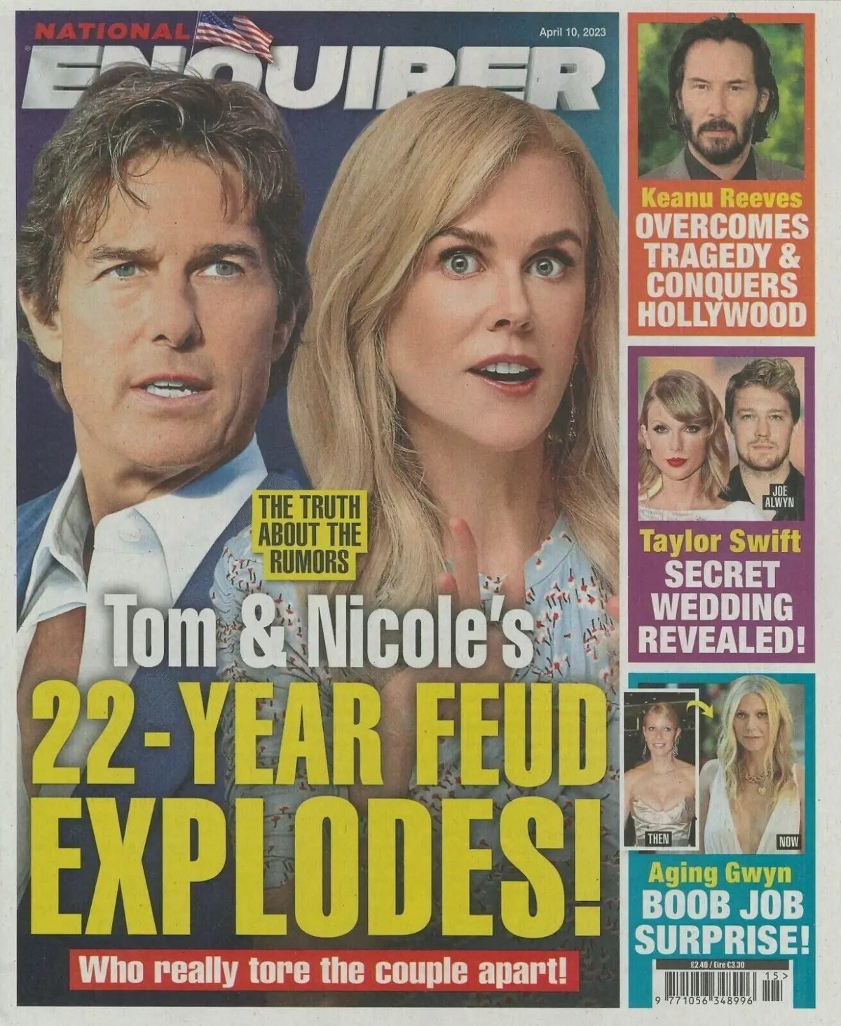National Enquirer Magazine, Tom Cruise, Nicole Kidman, Gwyn Paltrow, 10.4.23
