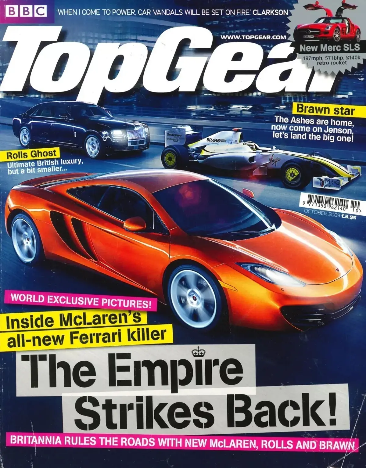 BBC Top Gear Magazine: Issue #196, McLaren MP4-12C, Lambo Balboni, Oct 2009