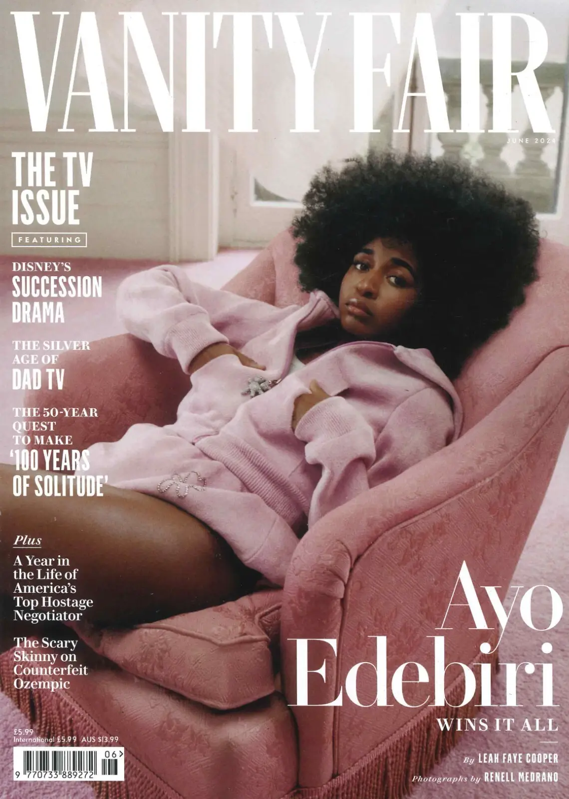 Vanity Fair Magazine: Ayo Edebiri, Nicholas Galitzine, Glen Powell, June 2024 - Free standard UK delivery included | Discount Quality Products