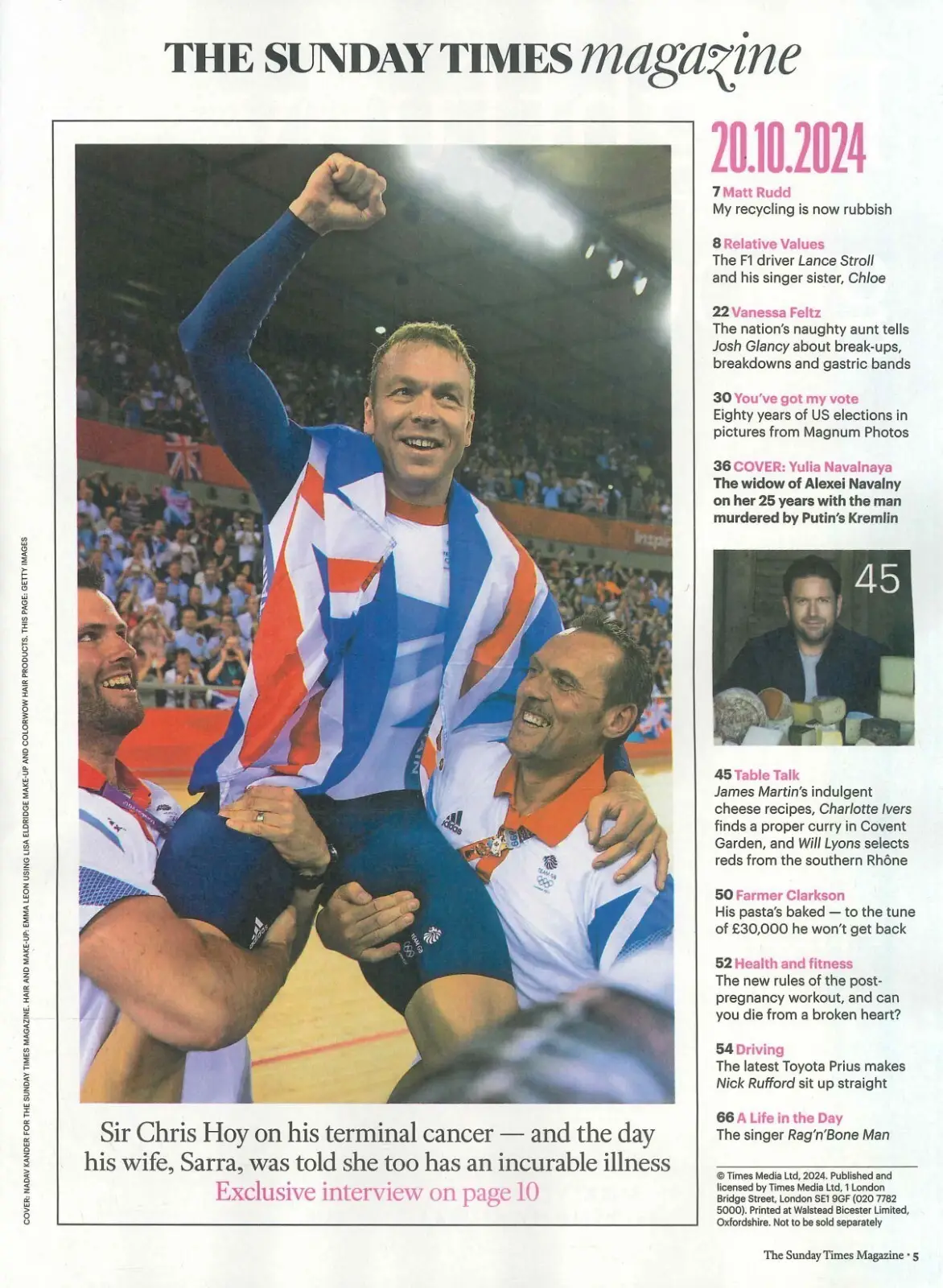 Sunday Times Magazine: Yulia Navalnaya, Alexei's Widow, Chris Hoy, 20.10.24 - image 2 | Free standard UK delivery included | Discount Quality Products