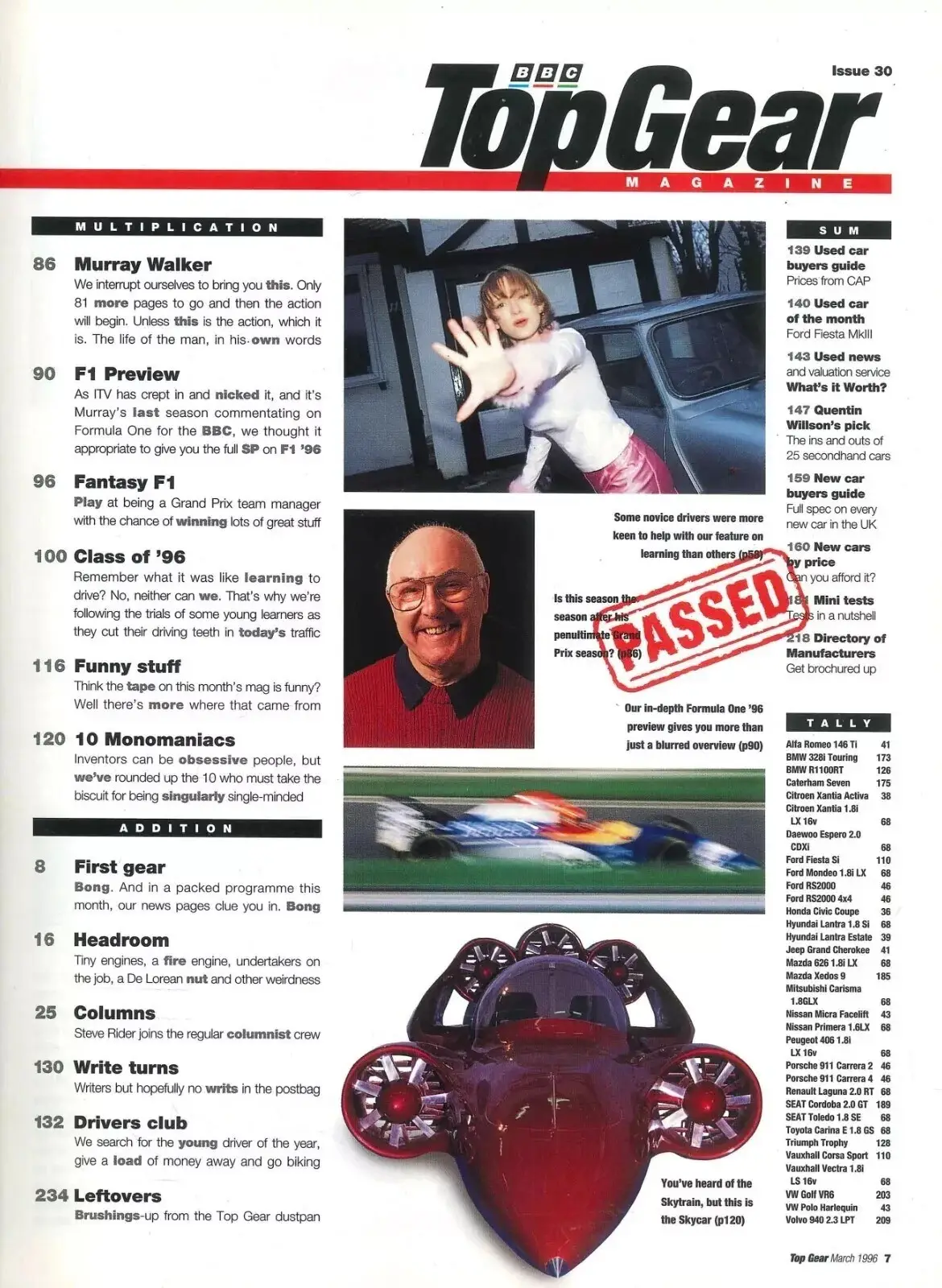 BBC Top Gear Magazine: Issue #30, Porsche 911, Mazda 323F, BMW, F1, March 1996 - image 3 | Free standard UK delivery included | Discount Quality Products