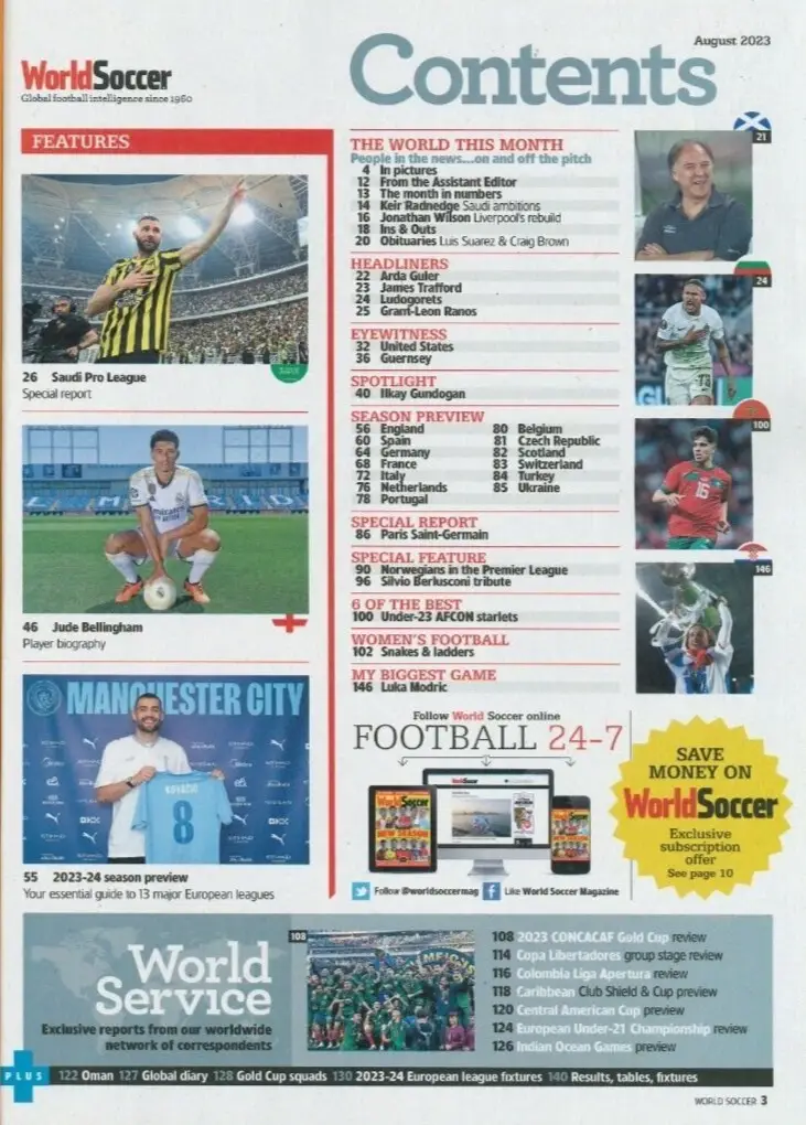 World Soccer Magazine: Guide To 2023-24 Campaign, Gold Cup Review, Pro League - image 2 | Free standard UK delivery included | Discount Quality Products