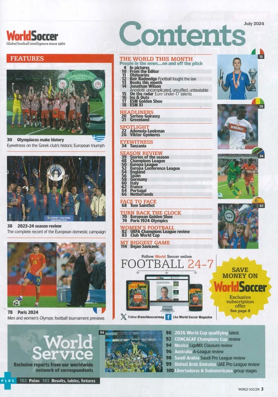 World Soccer Magazine Season Review 2023-24 Special, Football, Soccer, July 2024 - image 2 | Free standard UK delivery included | Discount Quality Products
