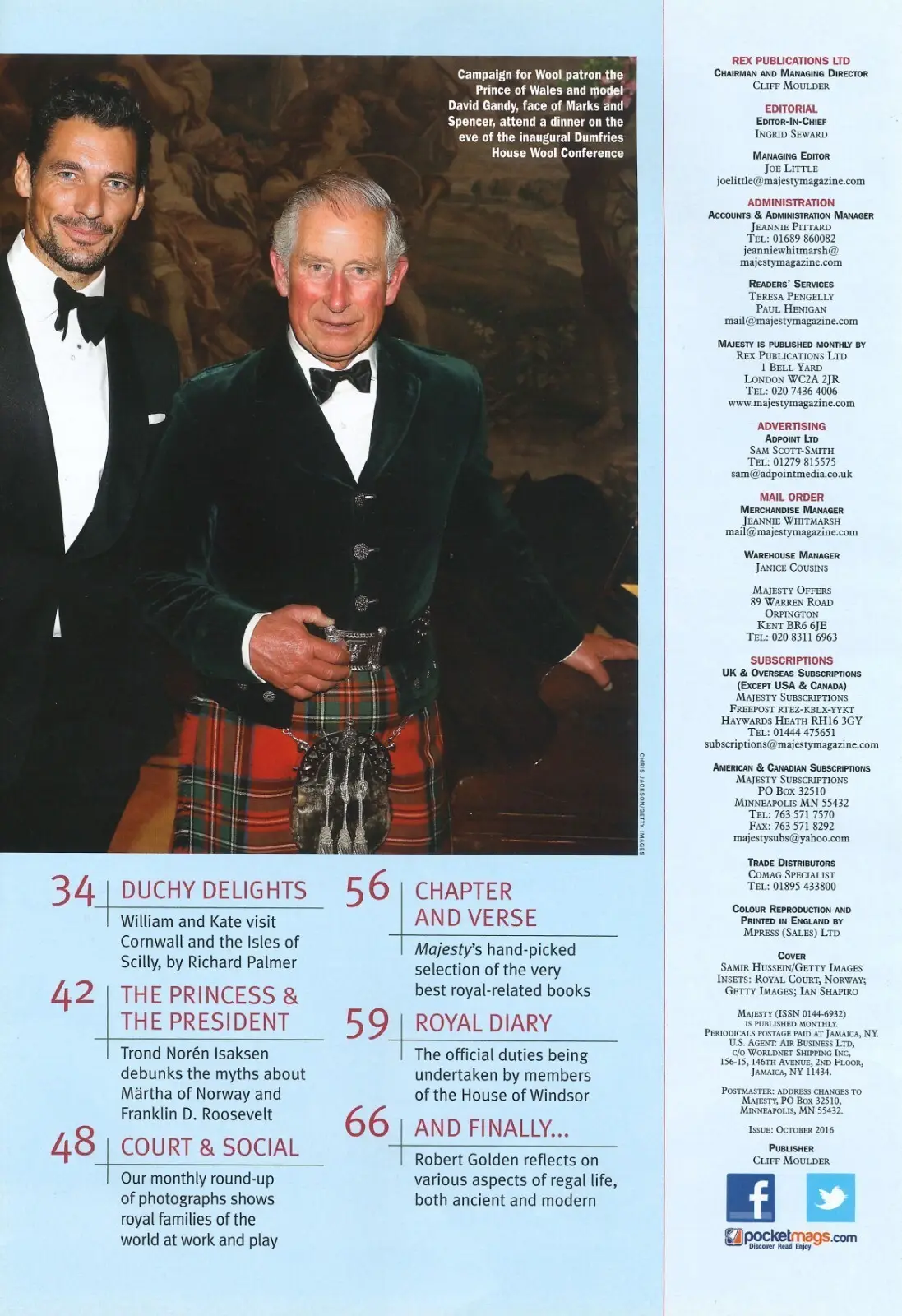 Majesty Magazine, Kate Middleton, Prince William, King Charles III, Oct 2016 - image 3 | Free standard UK delivery included | Discount Quality Products